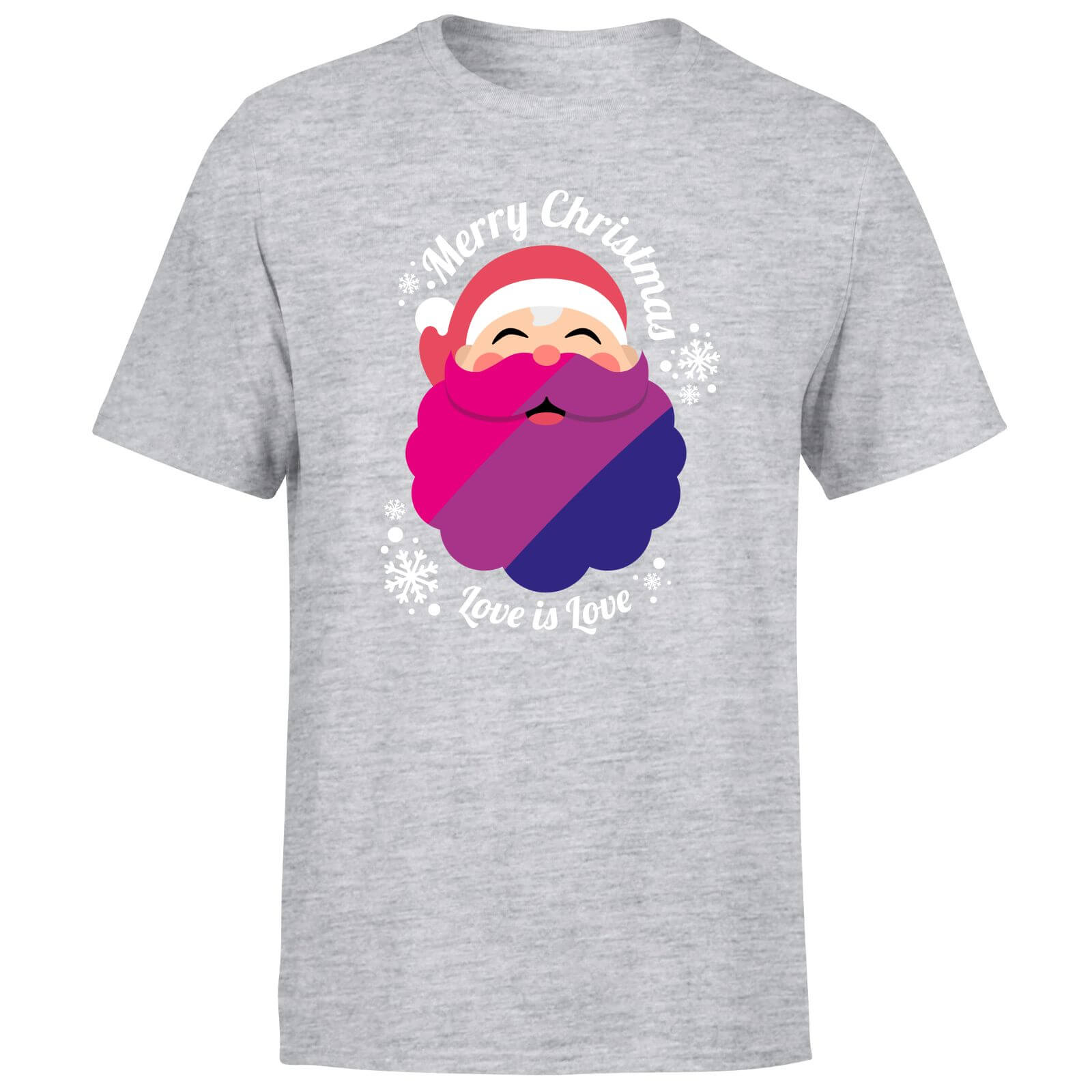 LGBTQ+ Bisexual Christmas Love Men's T-Shirt - Grey - XS - Grey