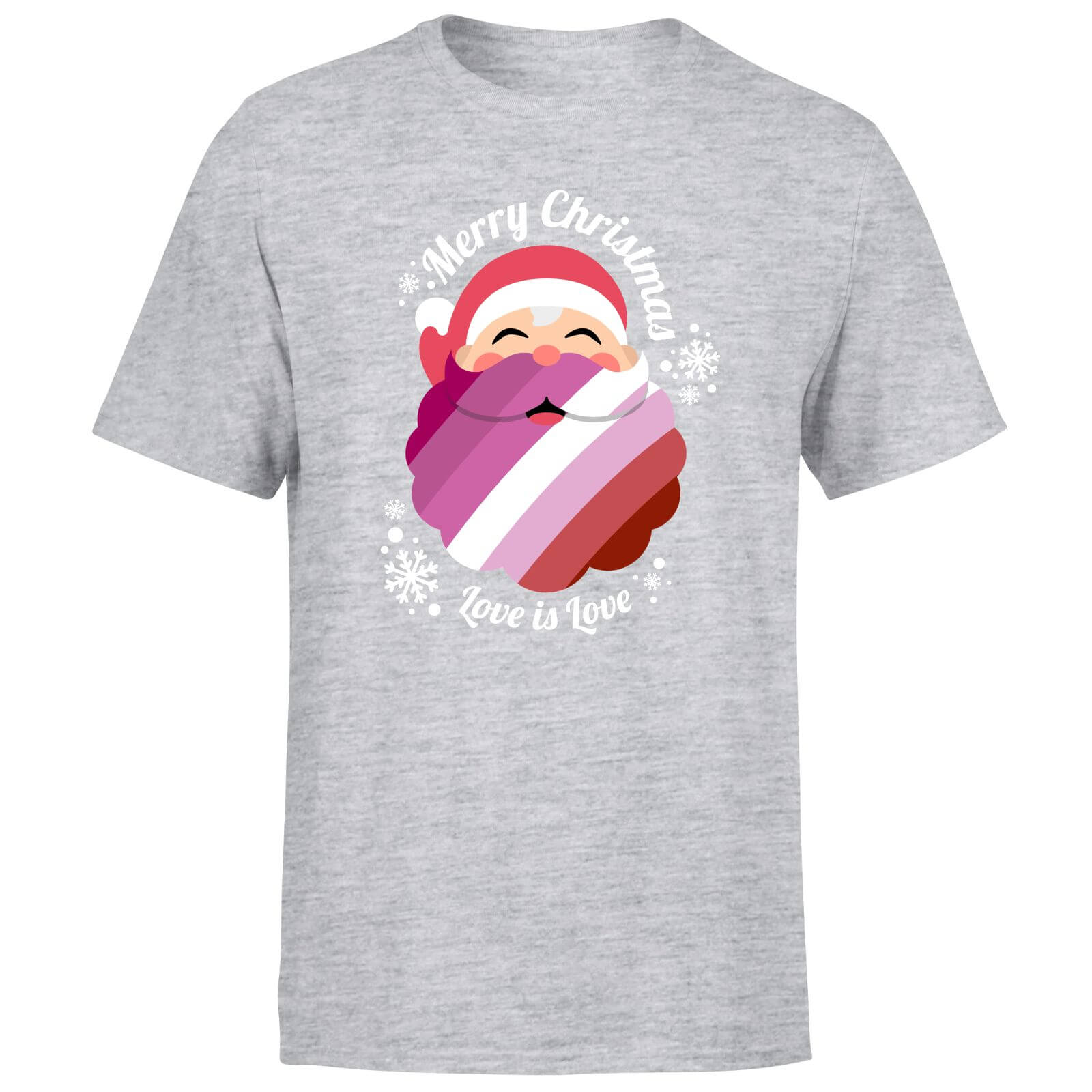 LGBTQ+ Lesbian Christmas Love Men's T-Shirt - Grey - XS - Grey