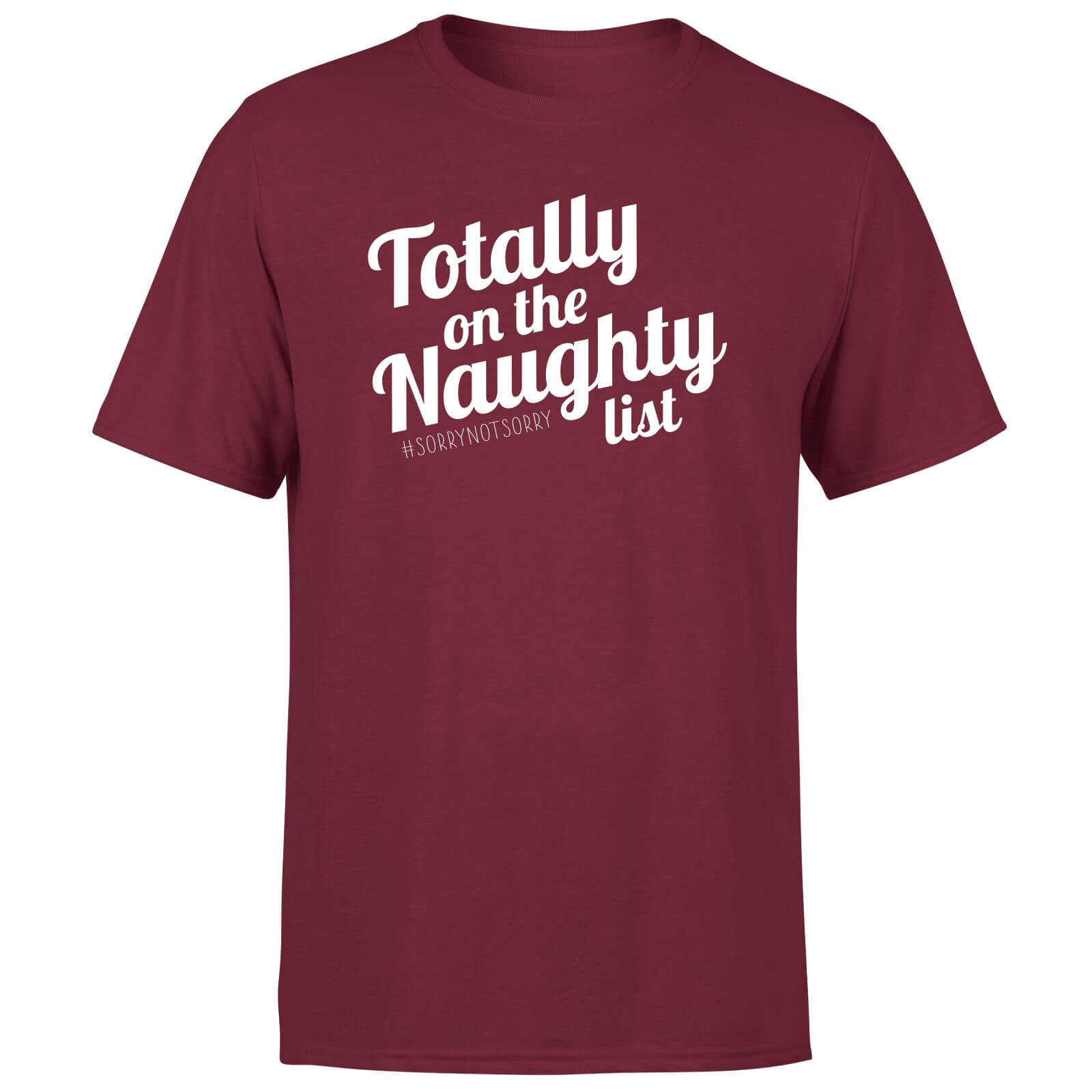 Totally On The Naughty List Men's T-Shirt - Burgundy - XS - Burgundy