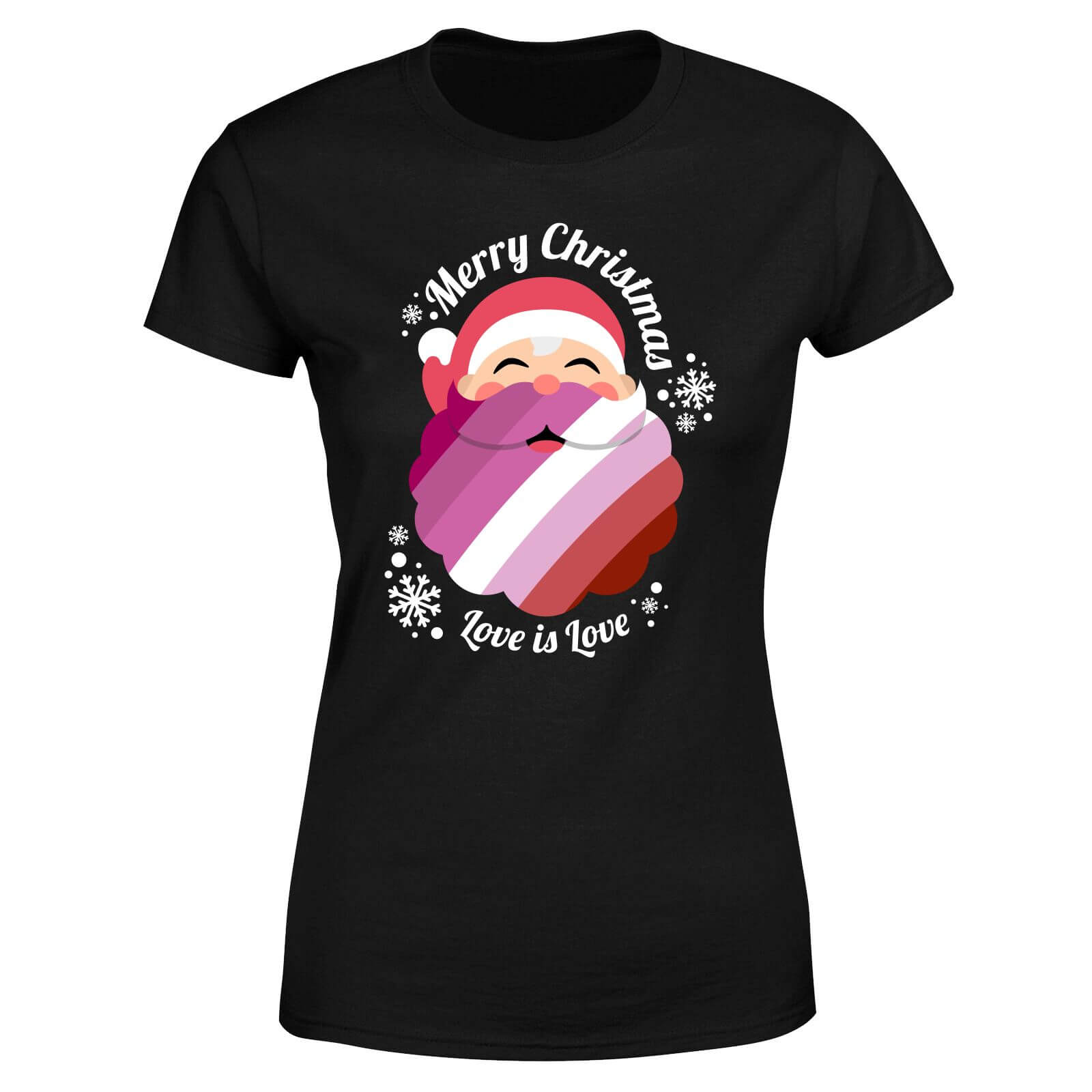 LGBTQ+ Lesbian Christmas Love Women's T-Shirt - Black - XS - Black