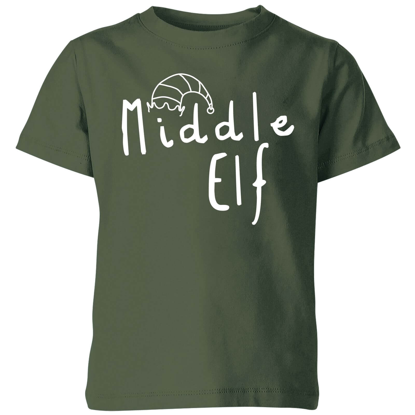Middle Christmas Elf Kids' T-Shirt - Green - 5-6 Years - Green