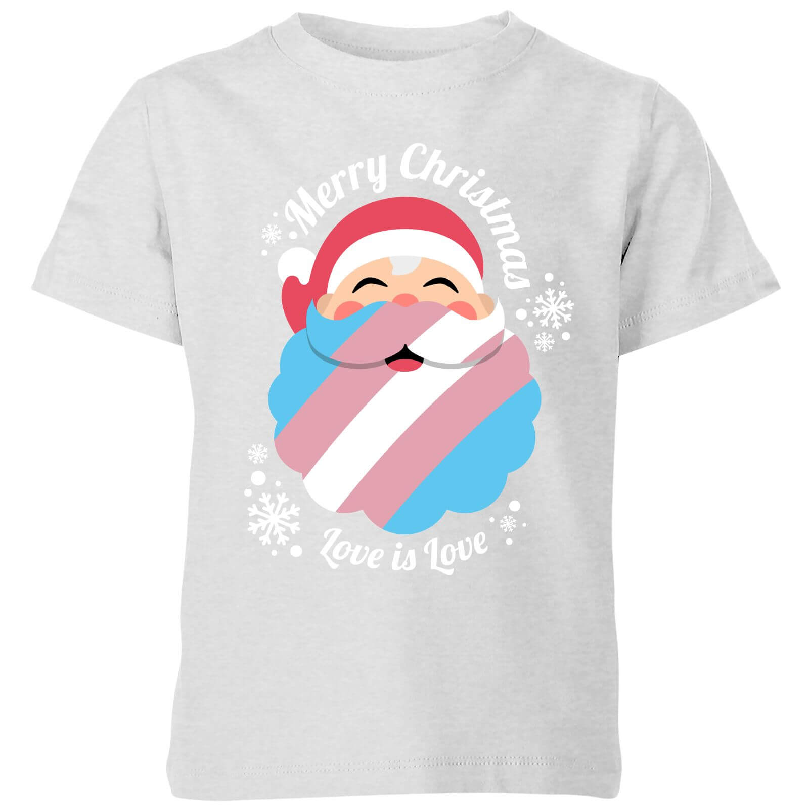 LGBTQ+ Trans Positive Christmas Kids' T-Shirt - Grey - 3-4 Years - Grey