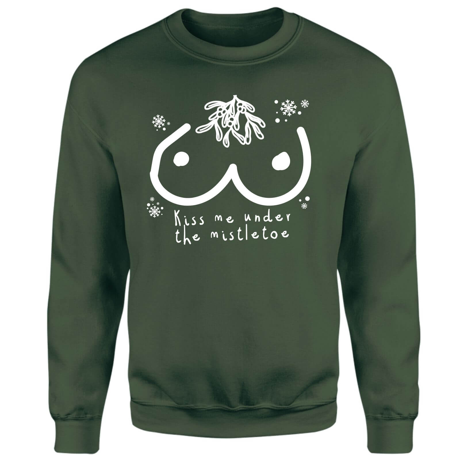 Kiss Me Under The Mistletoe Sweatshirt - Green - XL - Green
