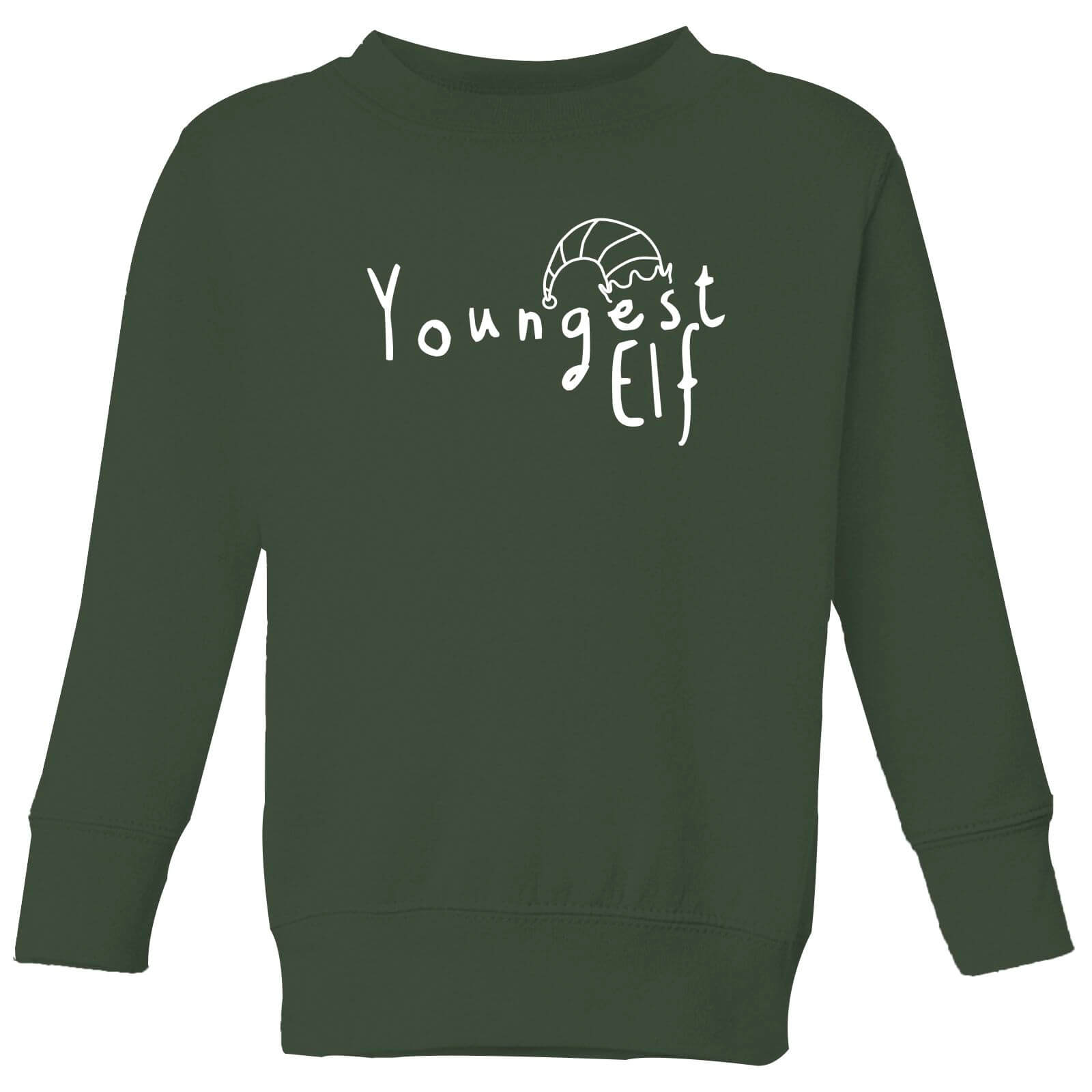 Youngest Christmas Elf Kids' Sweatshirt - Green - 5-6 Years - Green