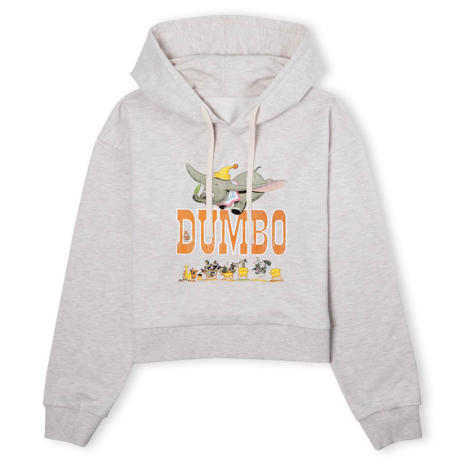dumbo the one the only women's cropped hoodie - ecru marl - l - ecru marl