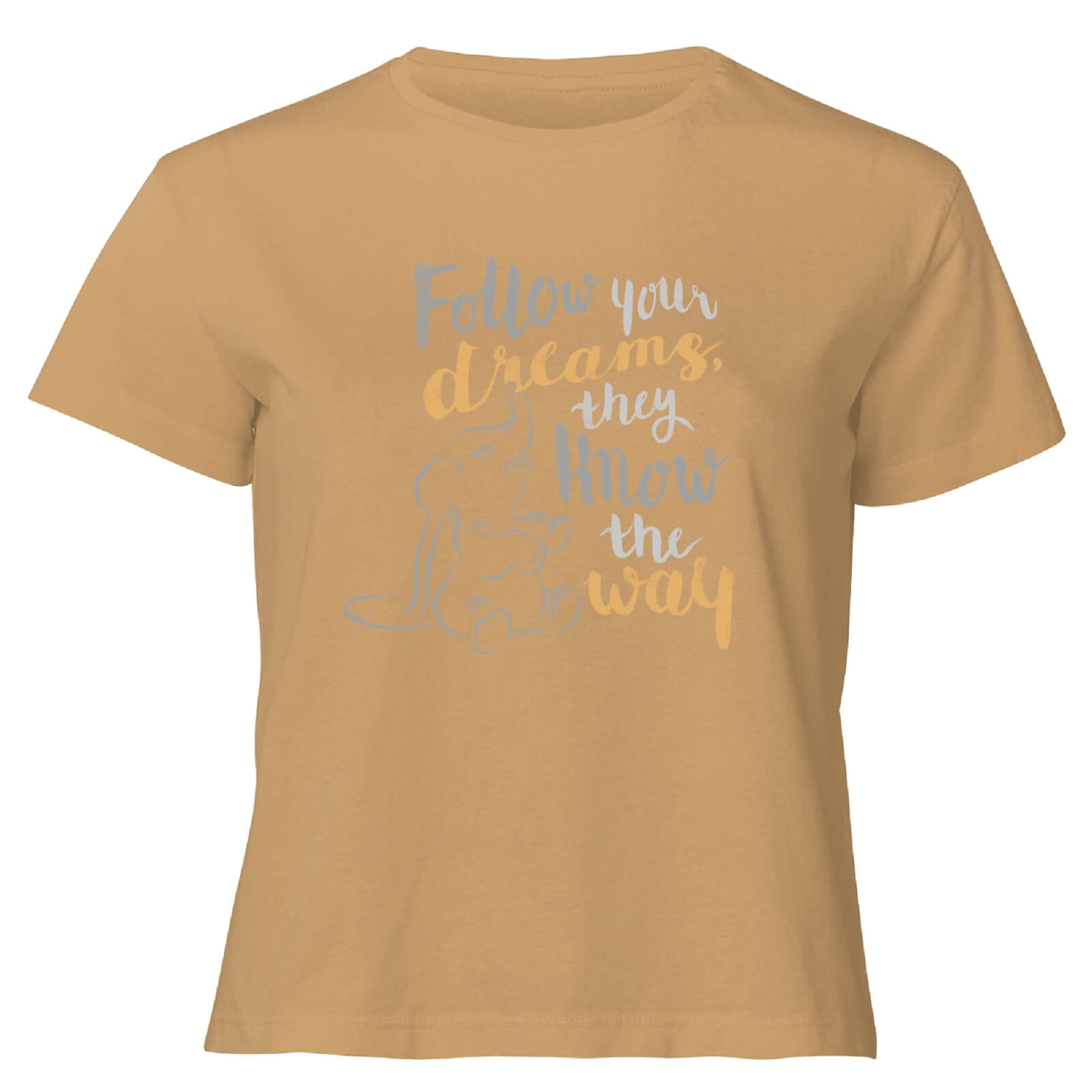 Dumbo Follow Your Dreams Women's Cropped T-Shirt - Tan - XS - Tan