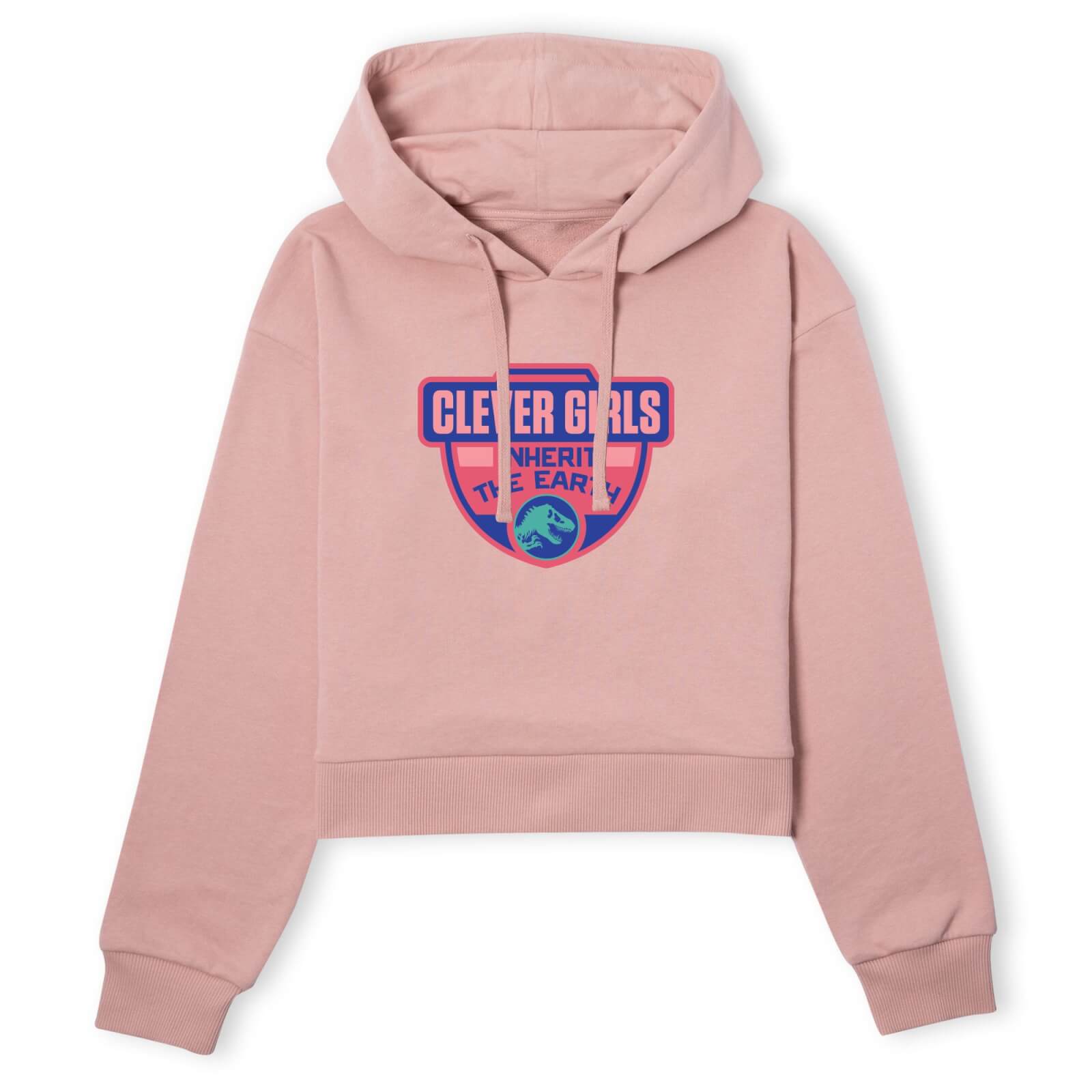 Jurassic Park Clever Girls Inherit The Earth Women's Cropped Hoodie - Dusty Pink - XS - Dusty pink