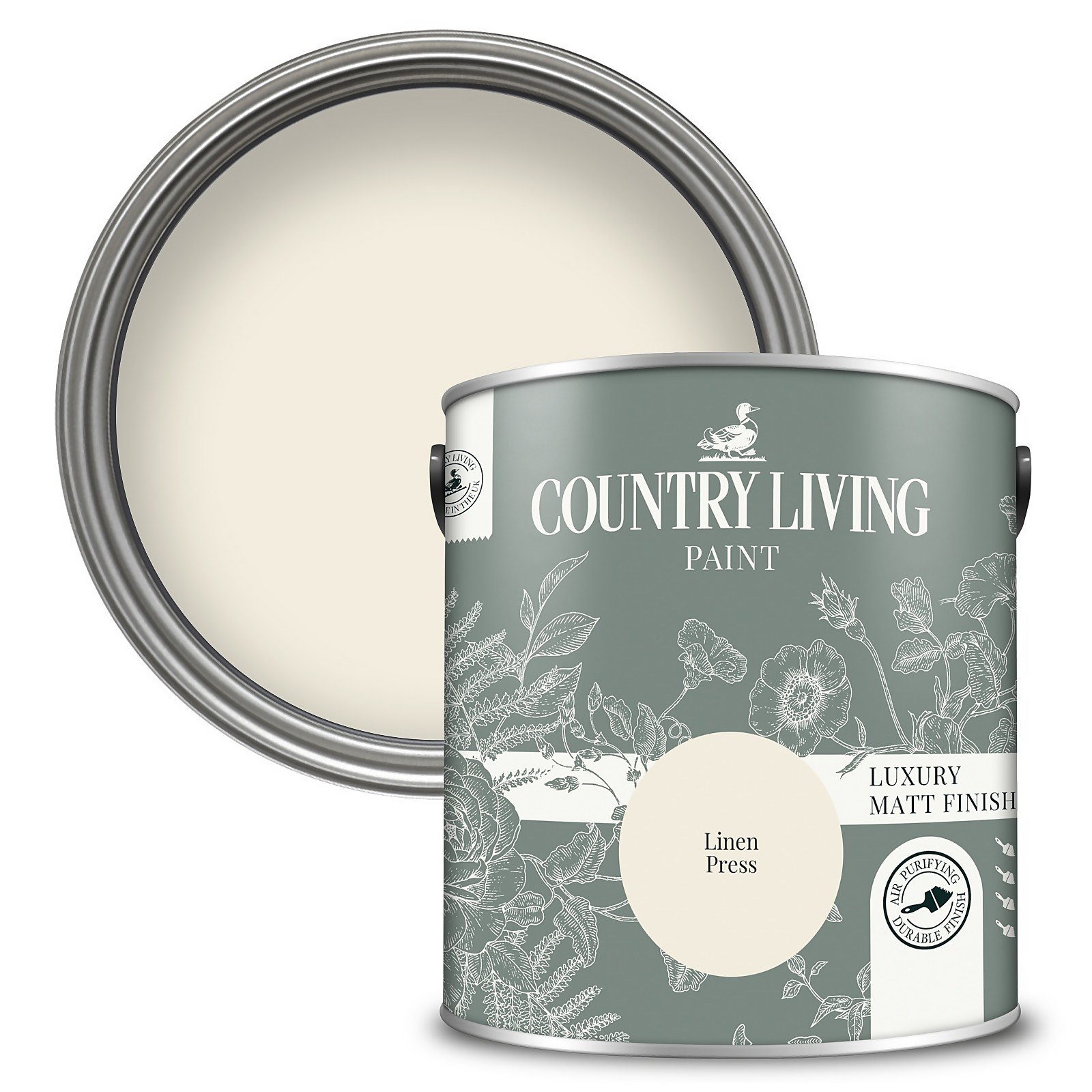Photo of Country Living Matt Emulsion Multi-surface Paint Linen Press - 2.5l