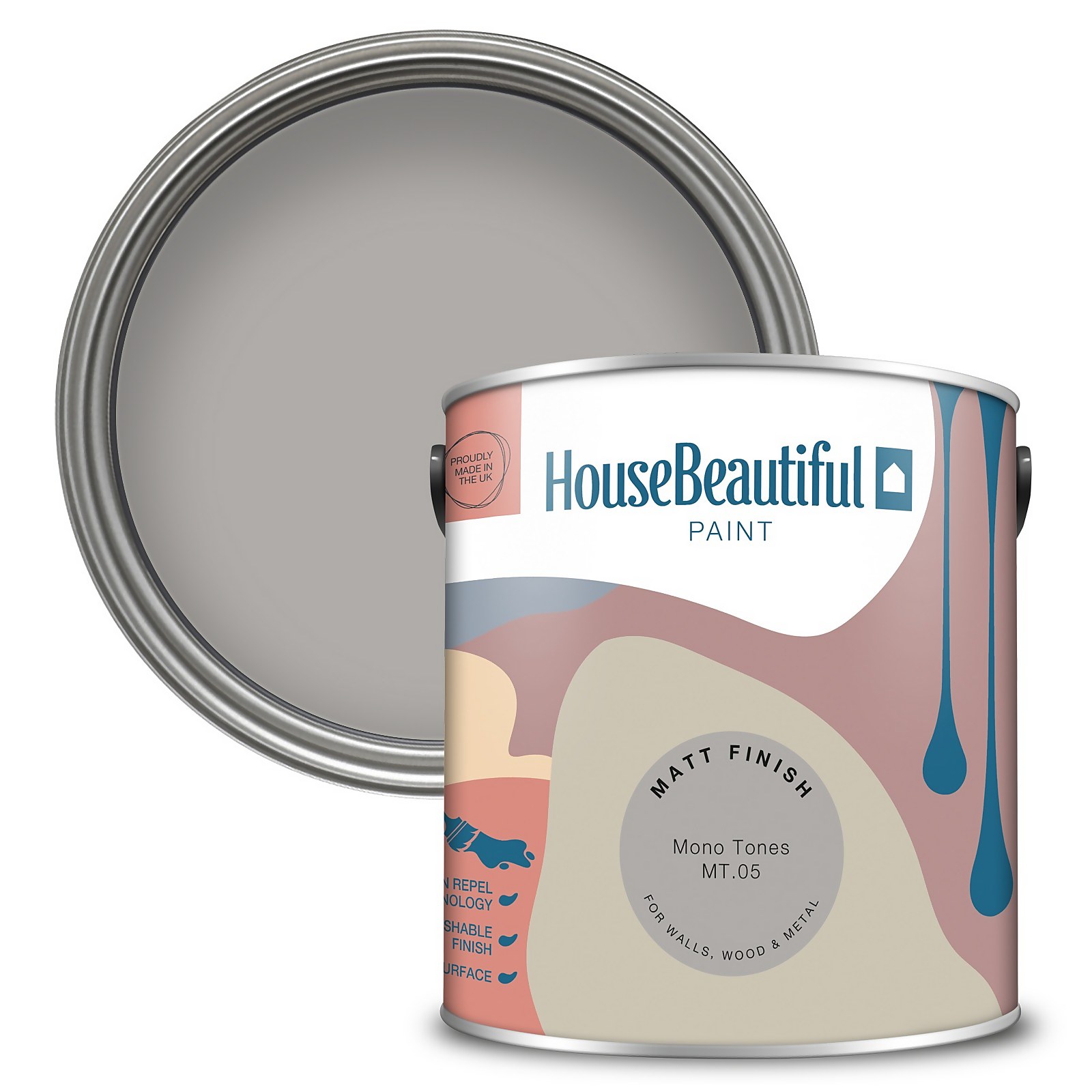 Photo of House Beautiful Durable Matt Emulsion Multi-surface Paint Mono Tones Mt.05 - 2.5l