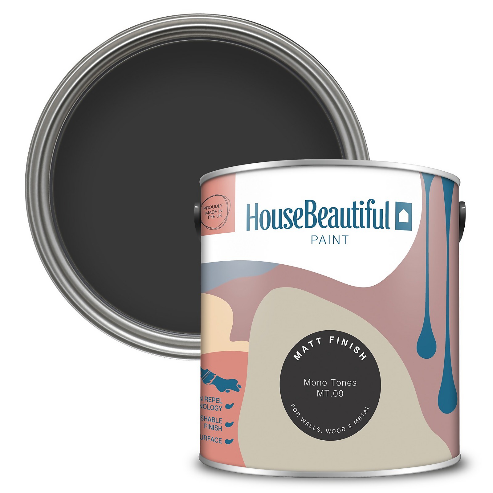 Photo of House Beautiful Durable Matt Emulsion Multi-surface Paint Mono Tones Mt.09 - 2.5l