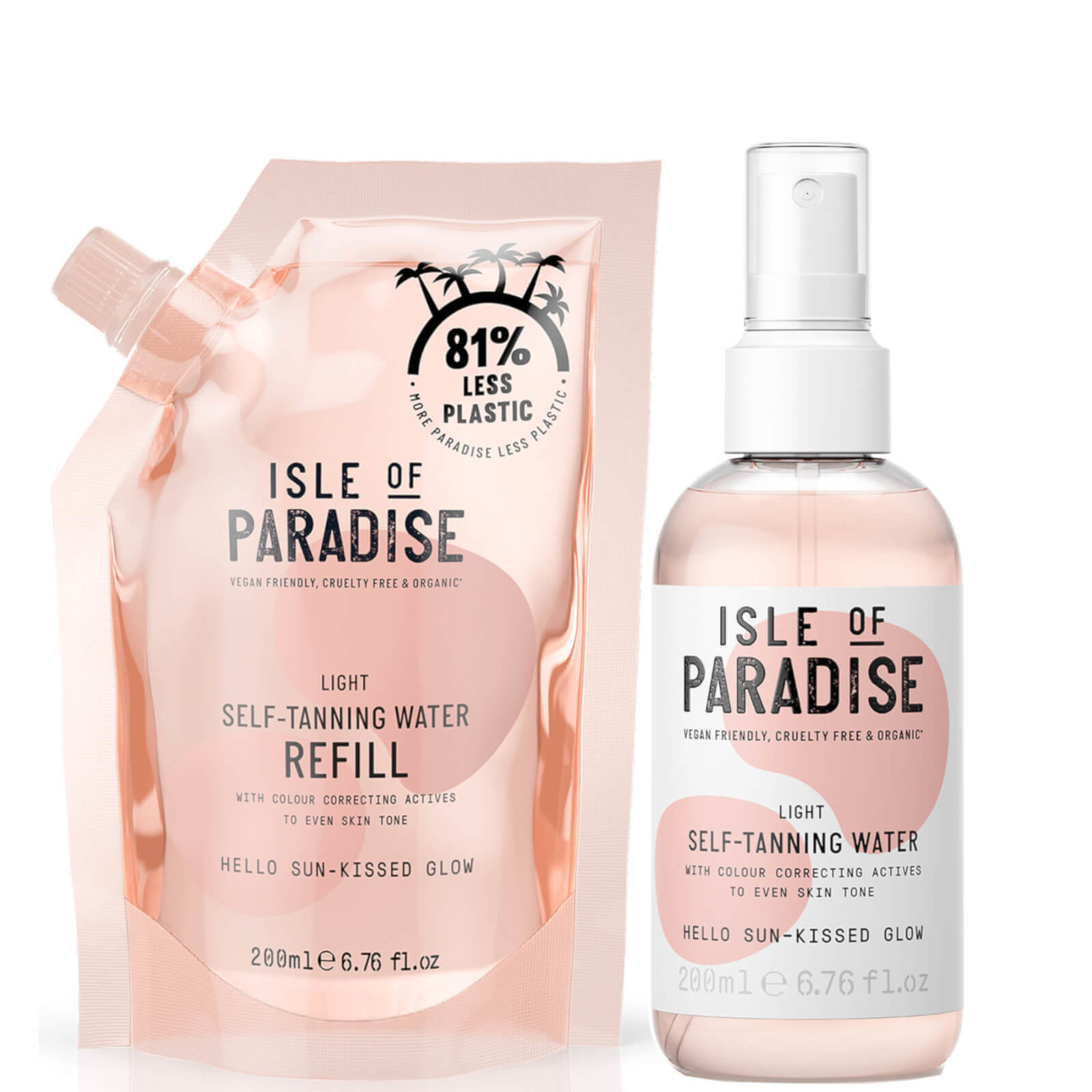 Isle of Paradise Light Self-Tanning Water and Refill Bundle (Worth £33.9)