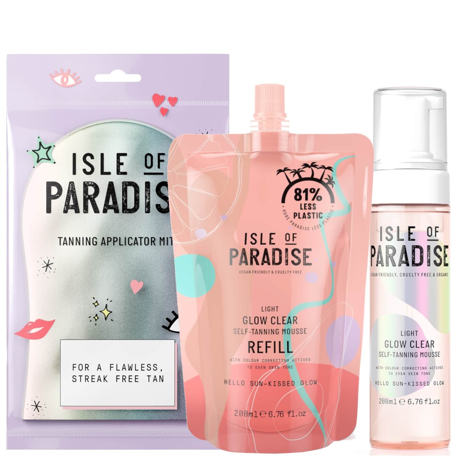 

Isle of Paradise Light Glow Clear Mousse and Refill and Mitt Bundle