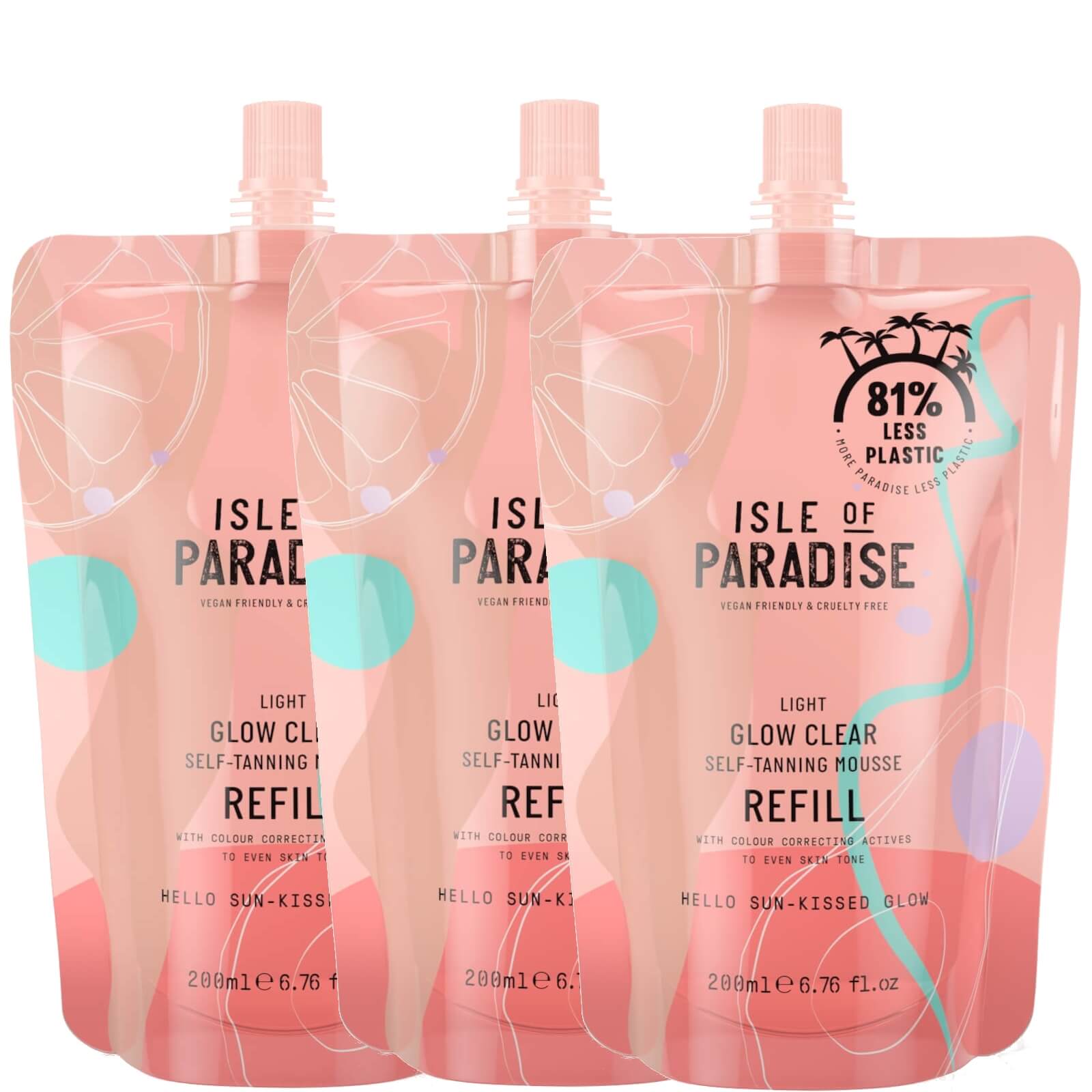 

Isle of Paradise Light Glow Clear Mousse Refill Trio