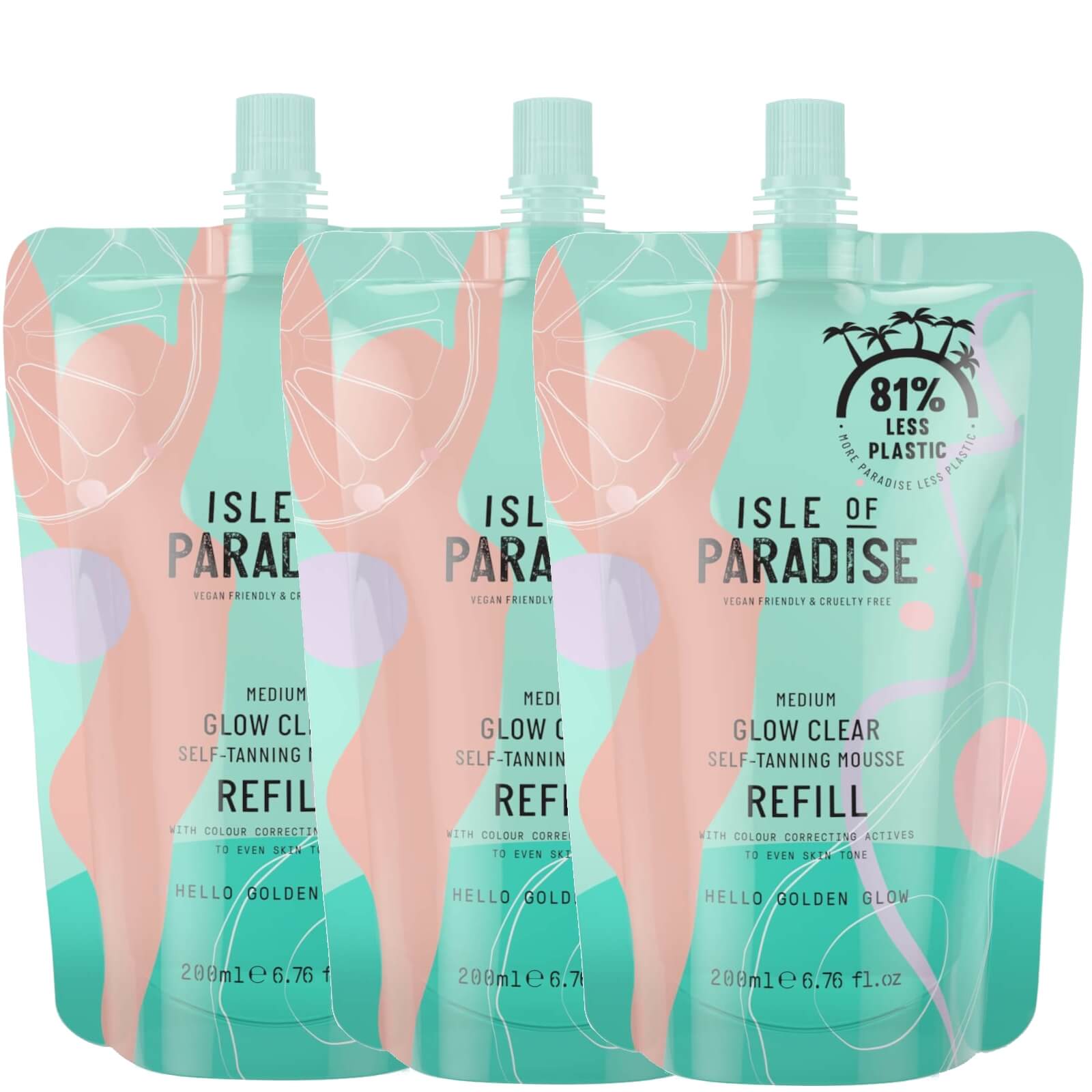 

Isle of Paradise Medium Glow Clear Mousse Refill Trio