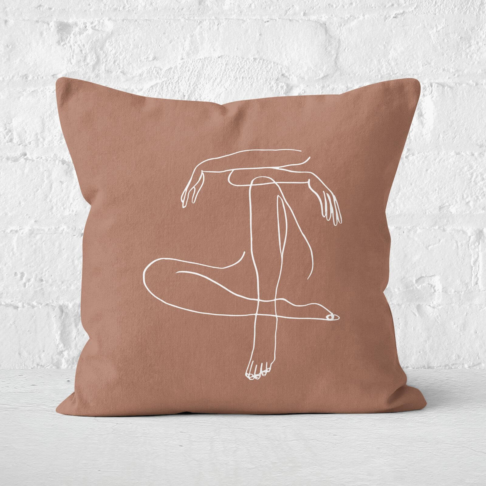 Line Art Sitting Legs Square Cushion - 50x50cm - Soft Touch