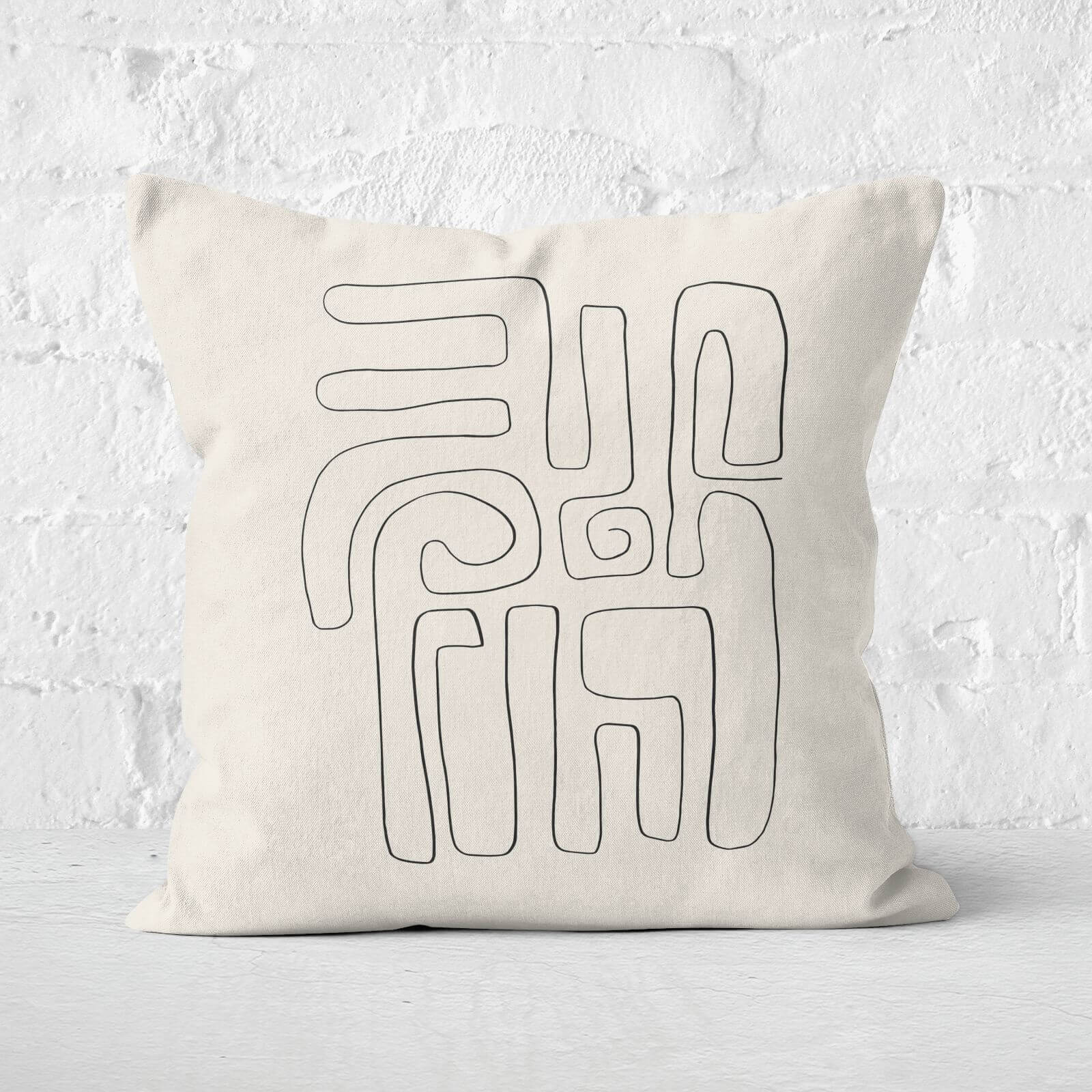 Abstract Line Square Cushion - 40x40cm - Soft Touch