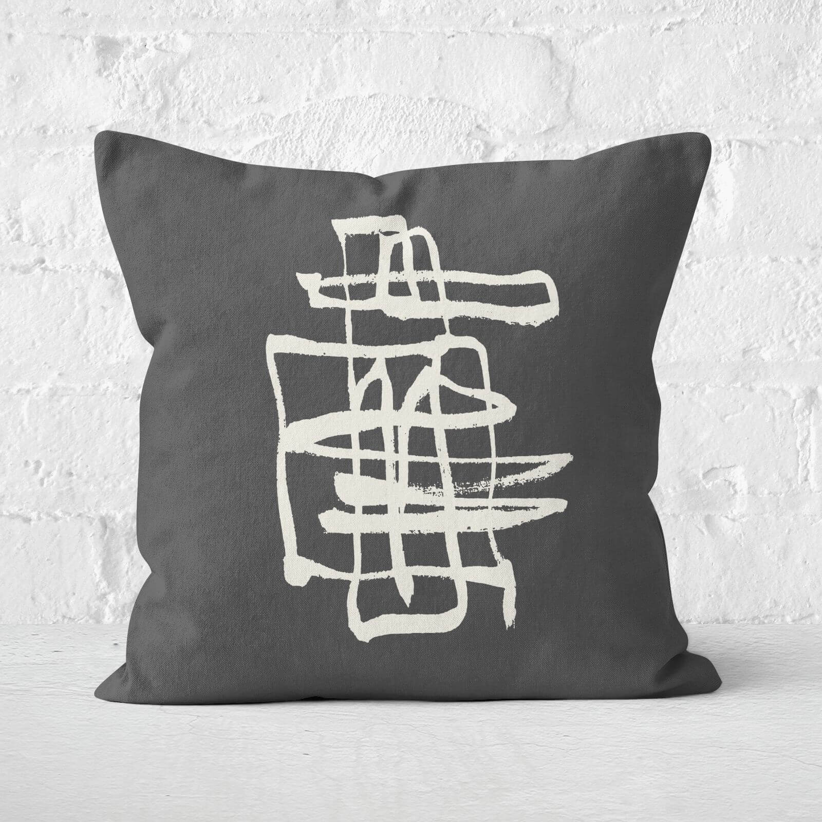 Scribbles Square Cushion - 50x50cm - Soft Touch