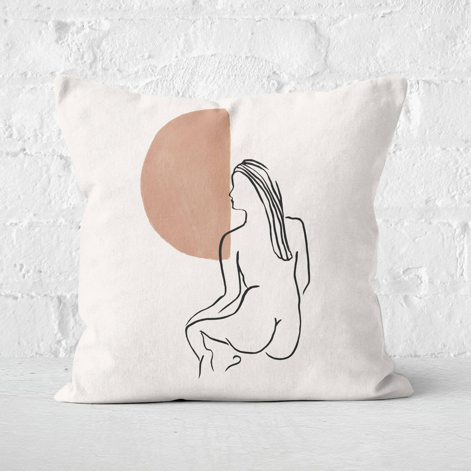 Line Nude Square Cushion - 50x50cm - Soft Touch