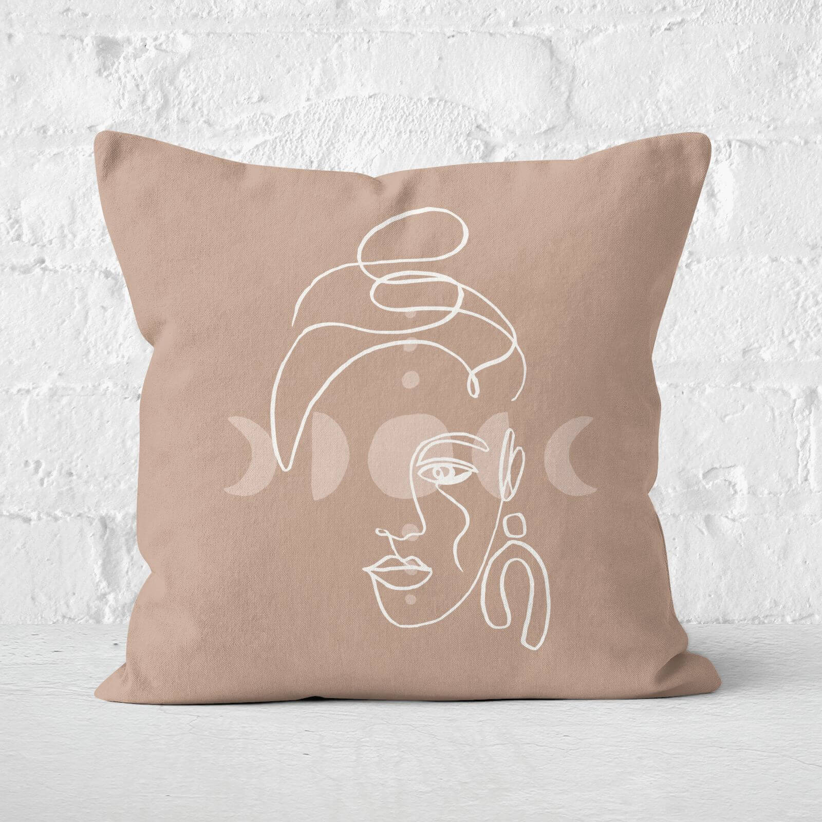 Boho Face Earrings Moonphases Square Cushion - 60x60cm - Soft Touch
