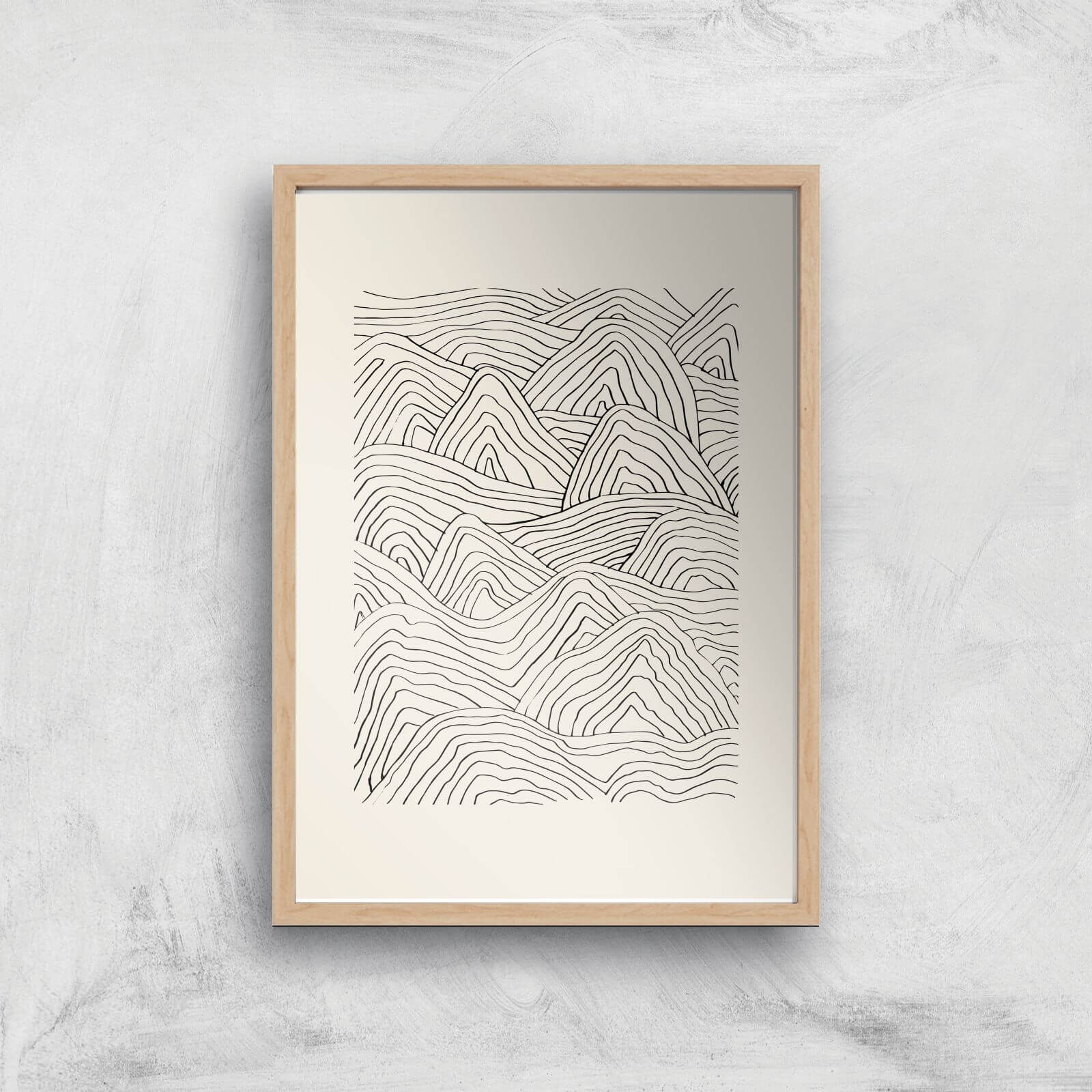 Organic Dune Giclee Art Print - A4 - Wooden Frame