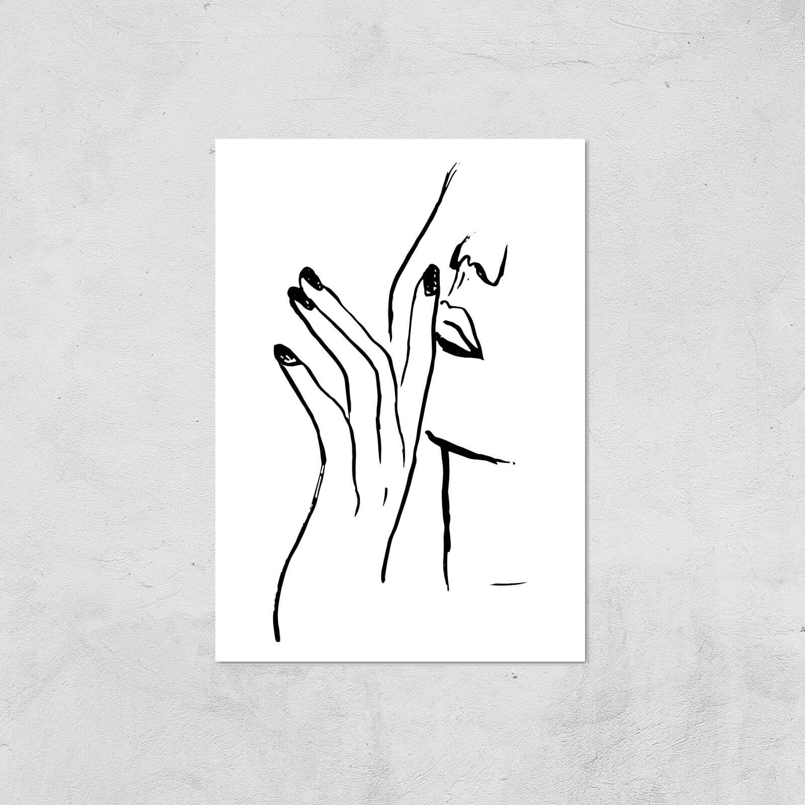 Face Hands Giclee Art Print - A2 - Print Only