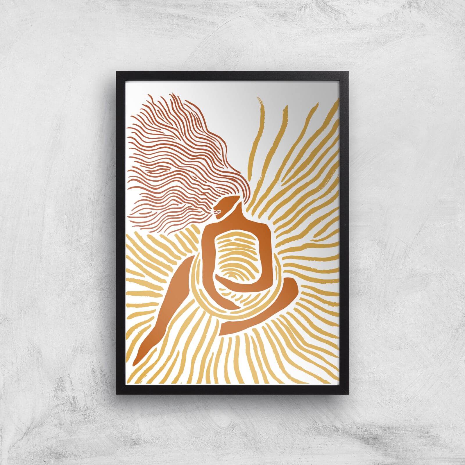 Embracing The Sun Giclee Art Print - A3 - Black Frame