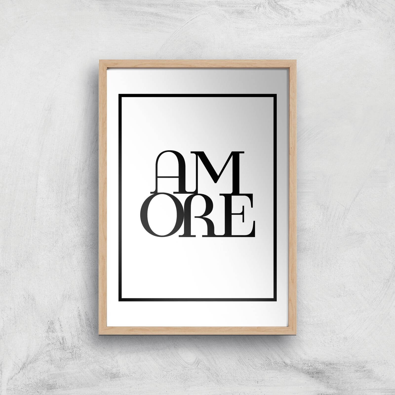 Amore Giclee Art Print - A4 - Wooden Frame