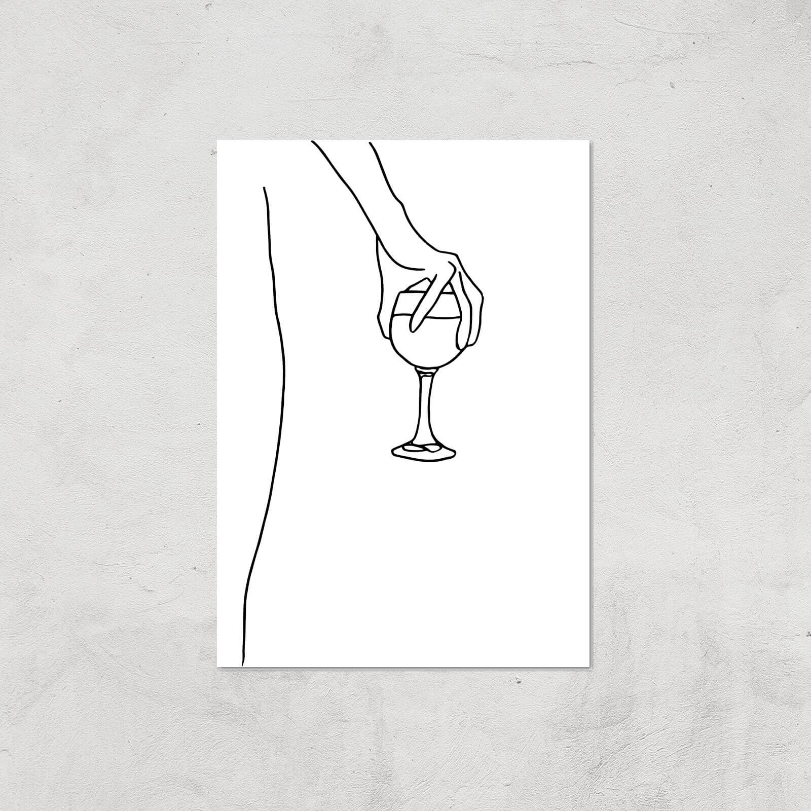 Hand Holding Wine Giclee Art Print - A3 - Print Only