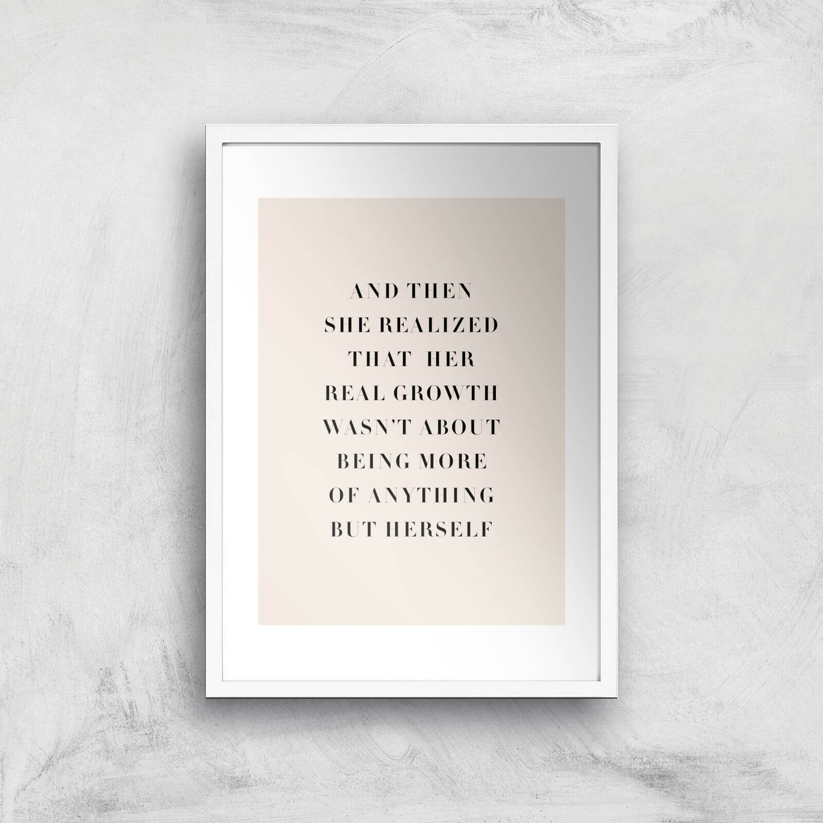 And Then She Realized Giclee Art Print - A3 - White Frame