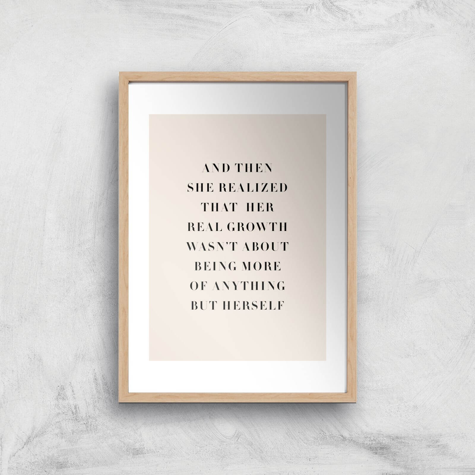 And Then She Realized Giclee Art Print - A2 - Wooden Frame