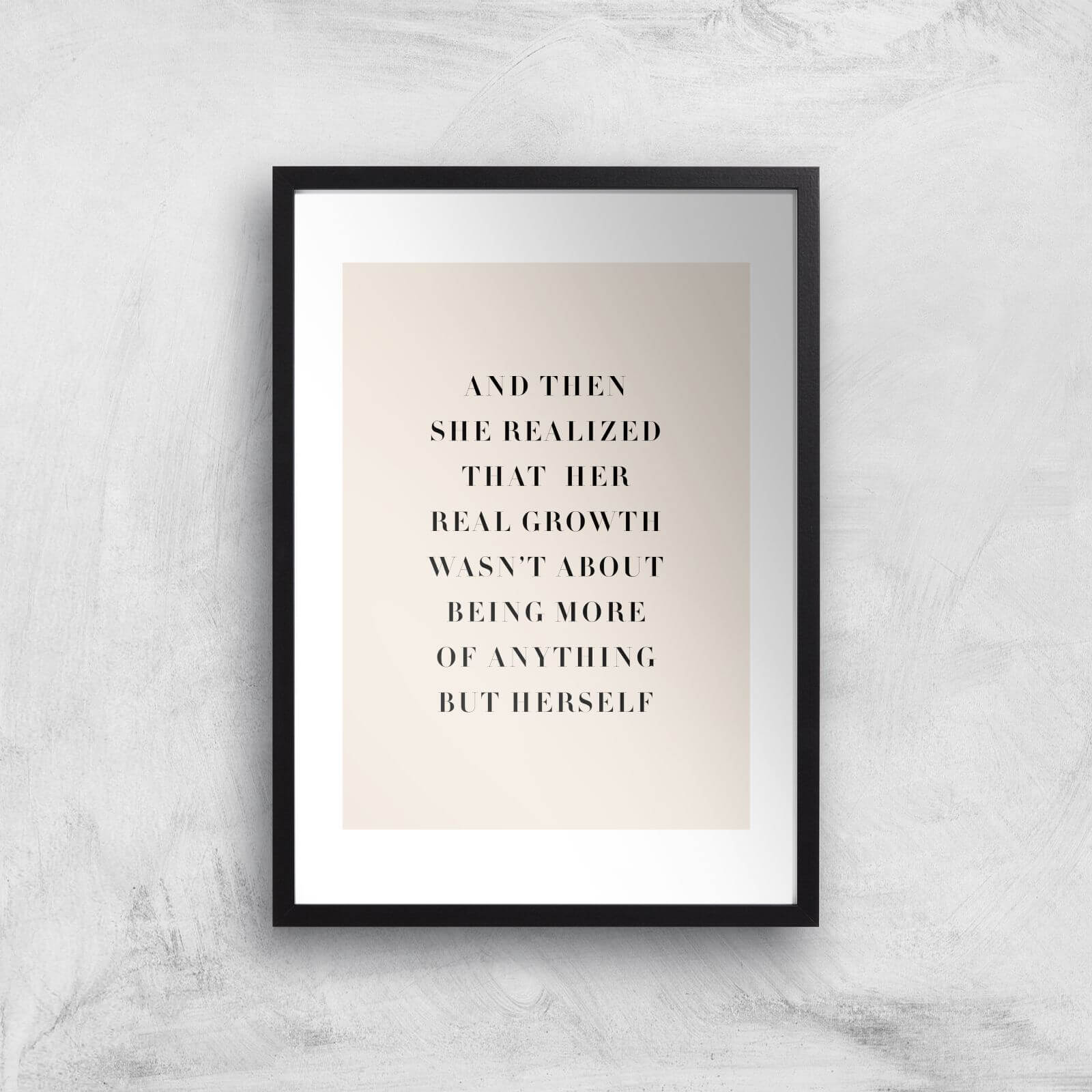 And Then She Realized Giclee Art Print - A2 - Black Frame