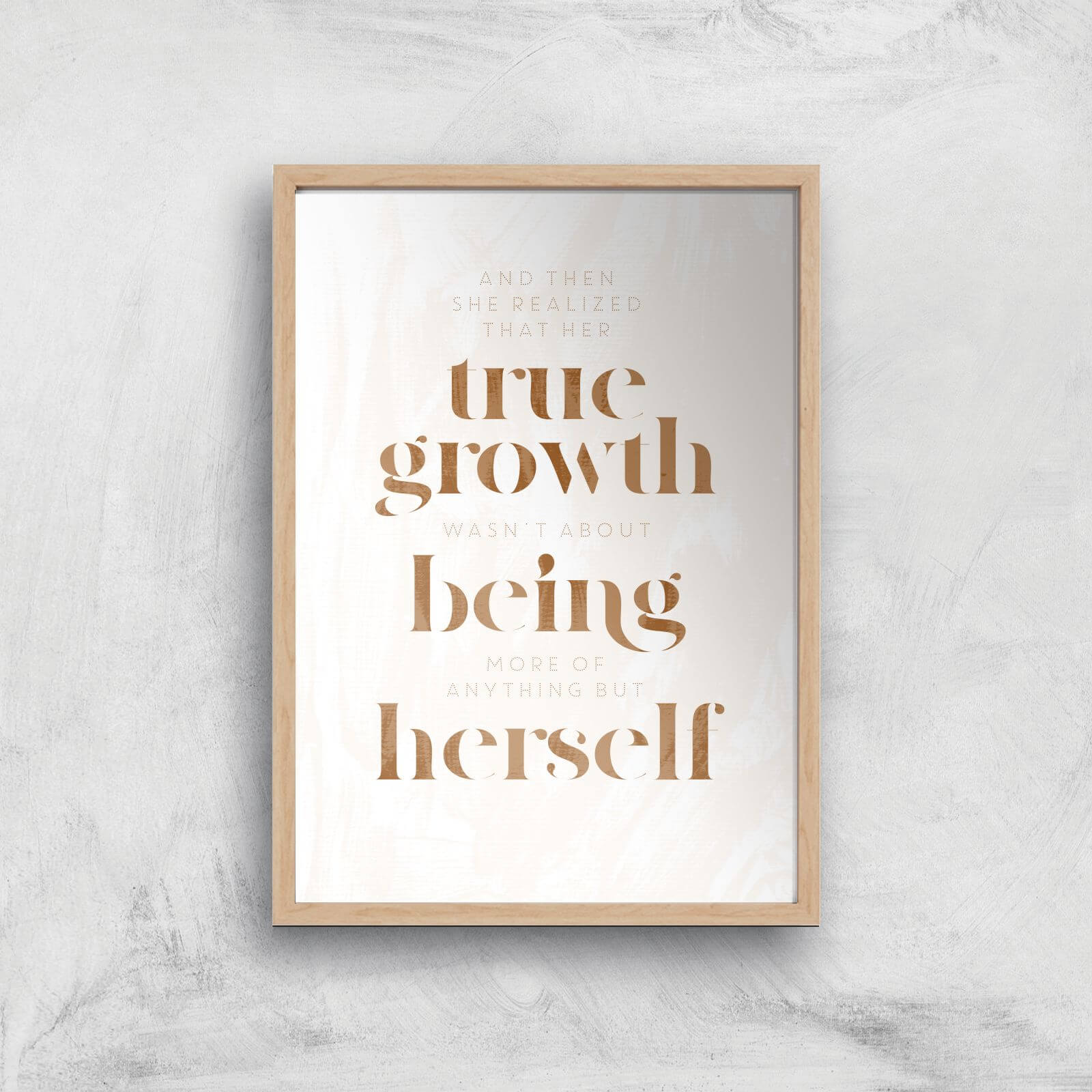 And Then She Realized Giclee Art Print - A3 - Wooden Frame