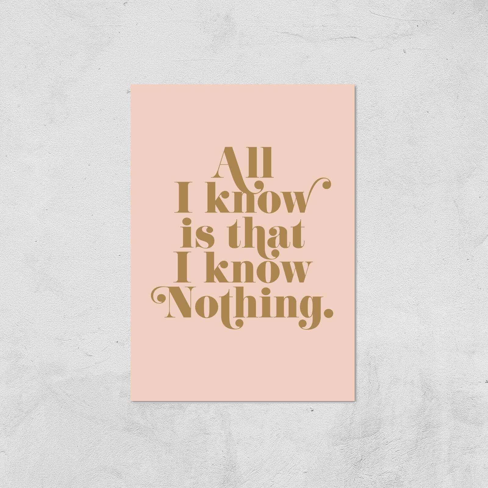 All I Know Is That I Know Nothing Giclee Art Print - A2 - Print Only
