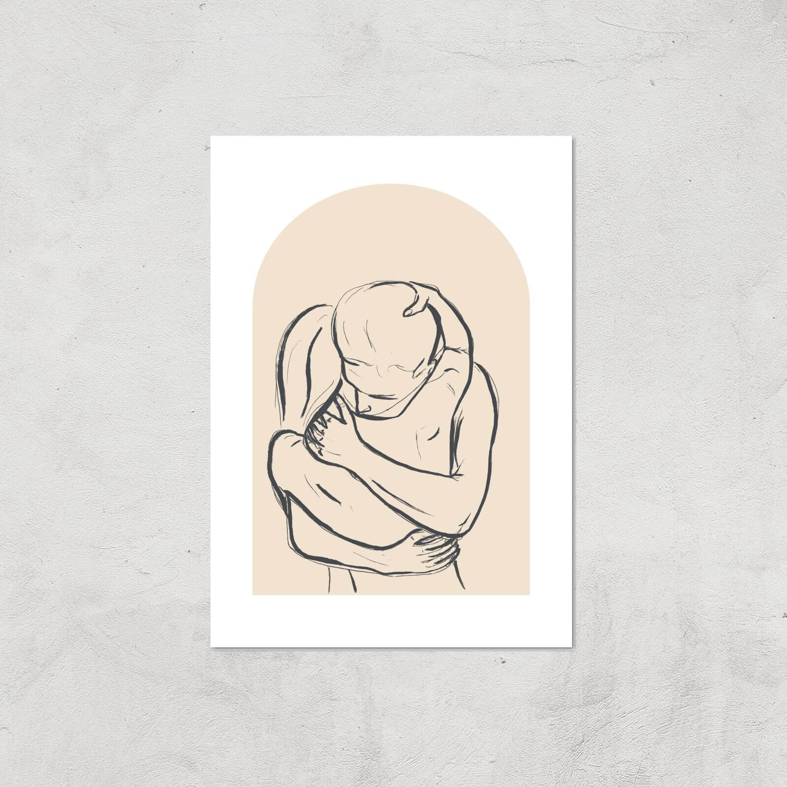 Couple Embrace Giclee Art Print - A4 - Print Only
