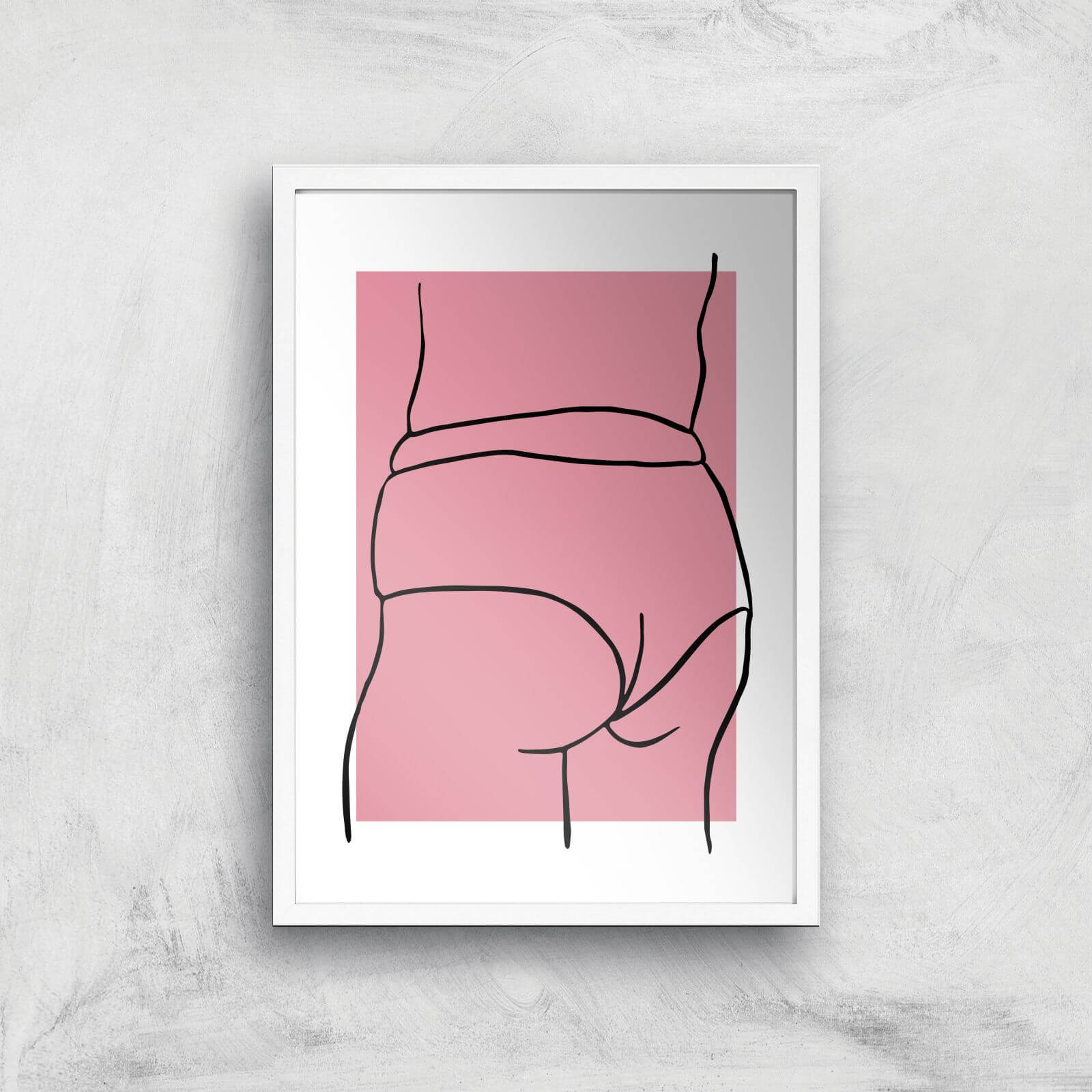 Curvy Female Giclee Art Print - A3 - White Frame