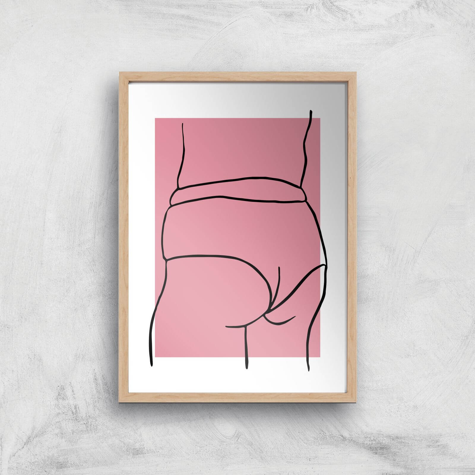 Curvy Female Giclee Art Print - A2 - Wooden Frame