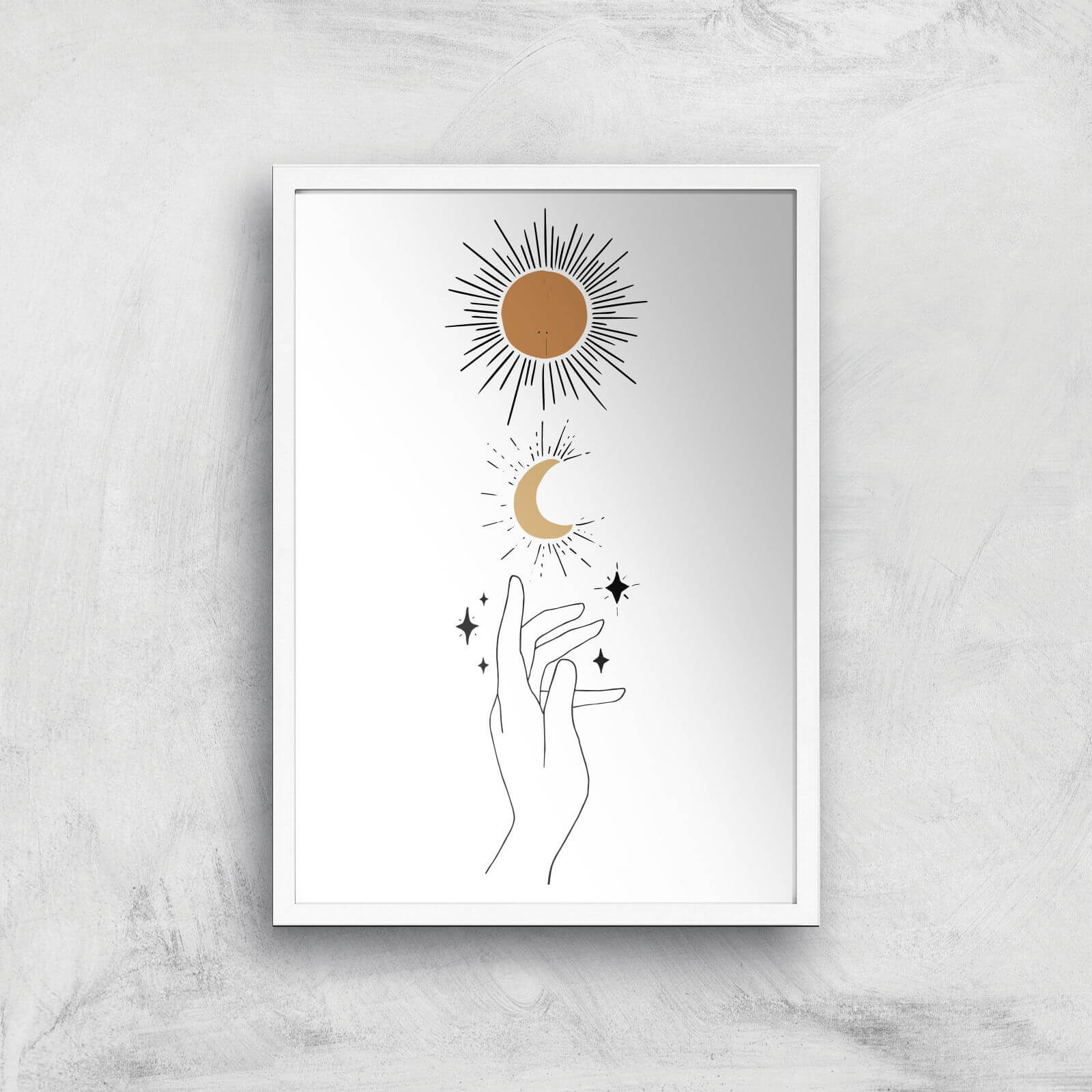 Hands Celestial Giclee Art Print - A2 - White Frame