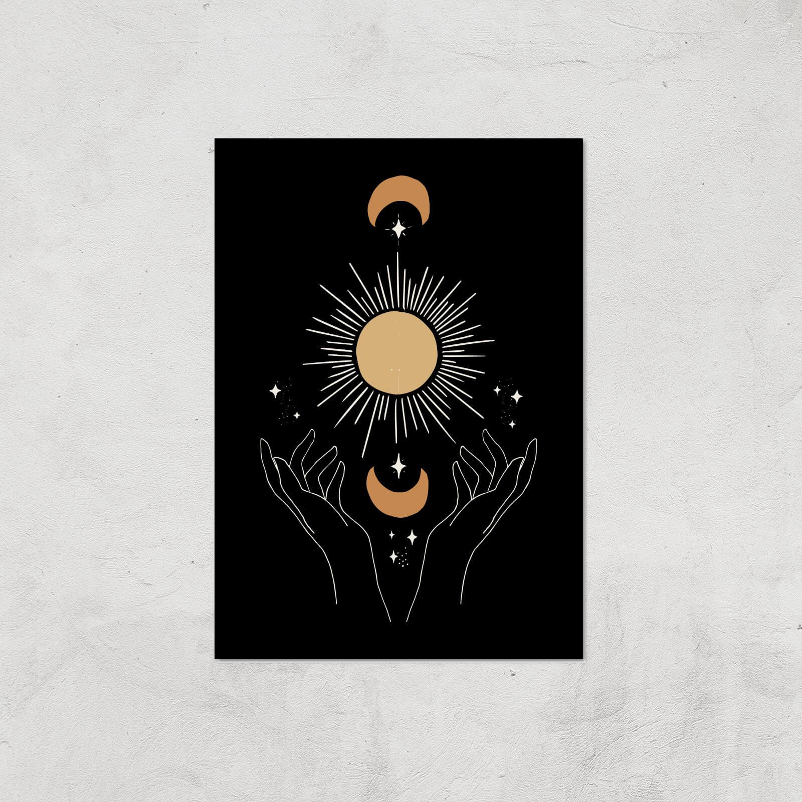 Hands Dark Celestial Giclee Art Print - A4 - Print Only