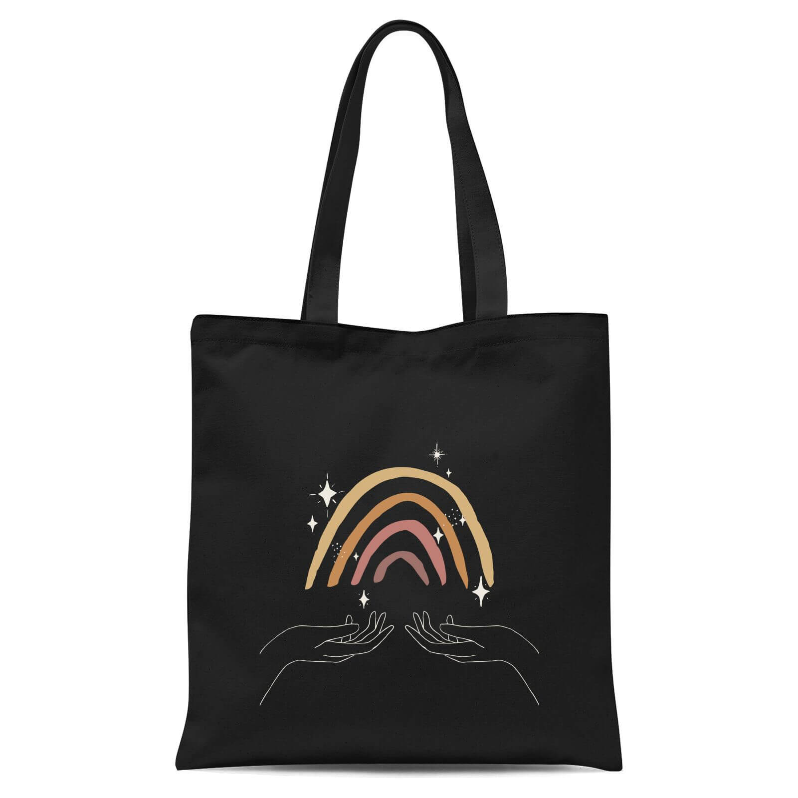 Hand Celestial Rainbow Tote Bag - Black