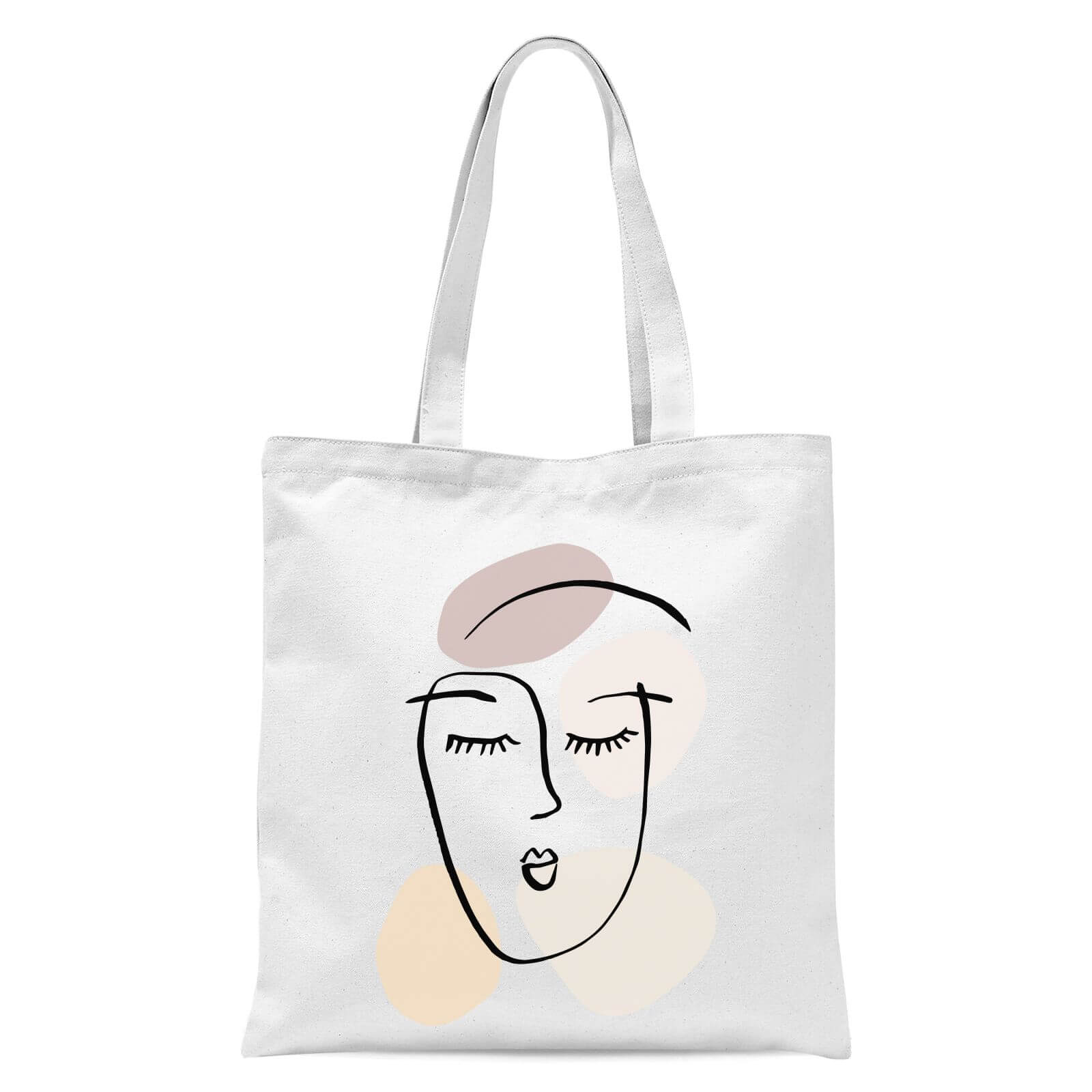 Face Girl Shapes Tote Bag - White