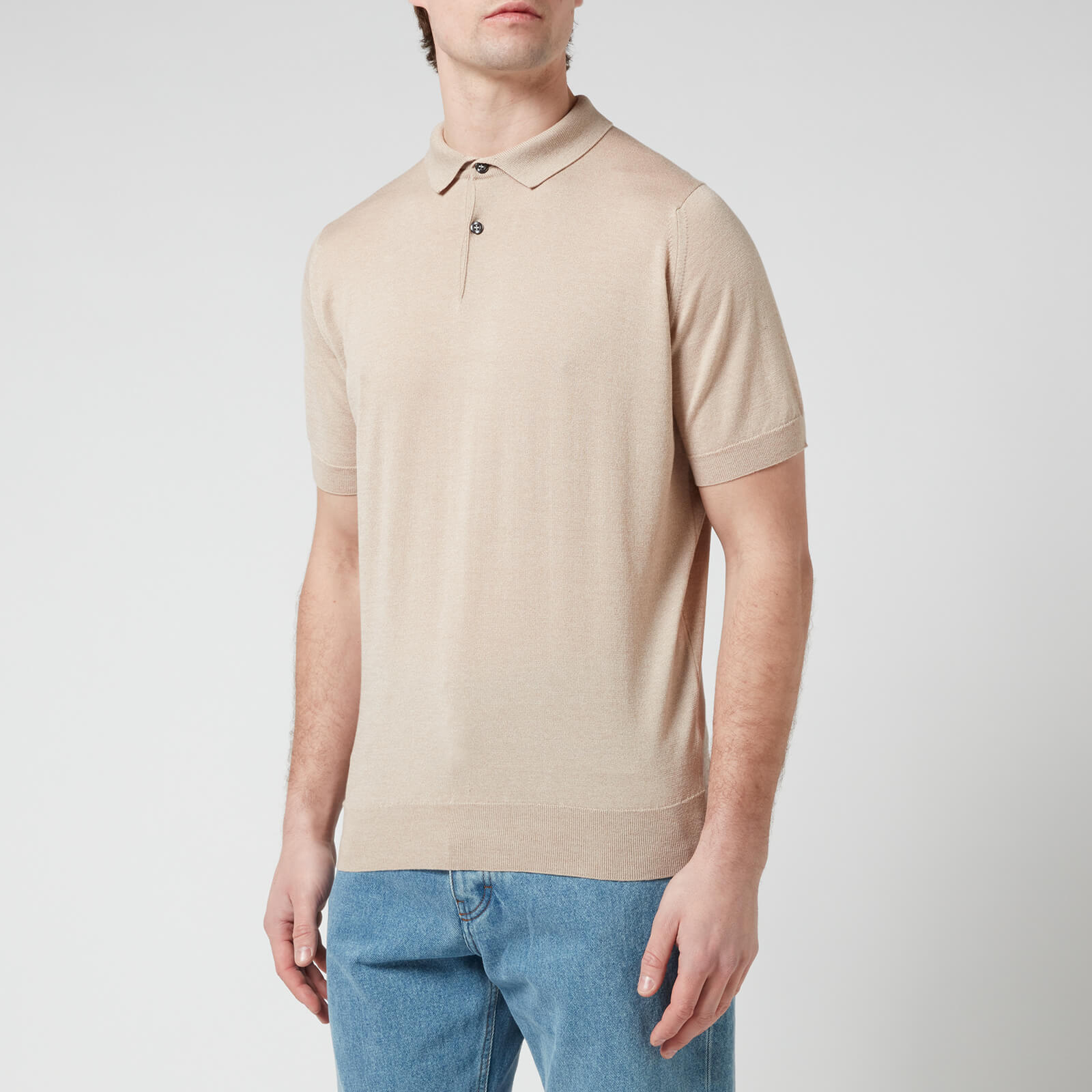 John Smedley Men's Cpayton Polo Shirt - Light Taupe - S