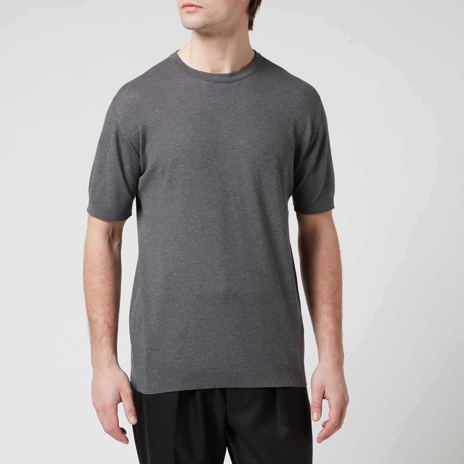 John Smedley Men's Park Pique T-Shirt - Charcoal - S
