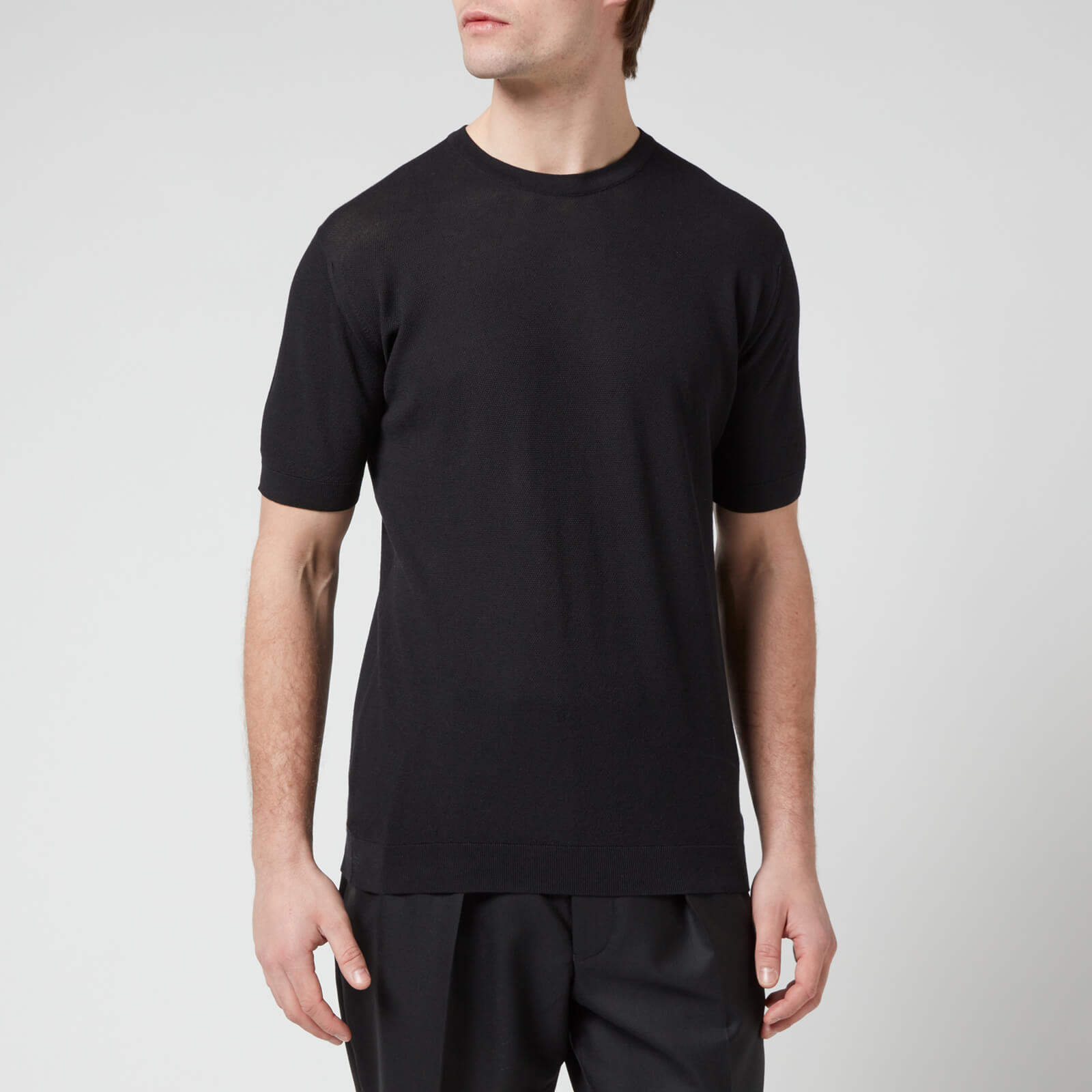 John Smedley Men's Park Pique T-Shirt - Black - S