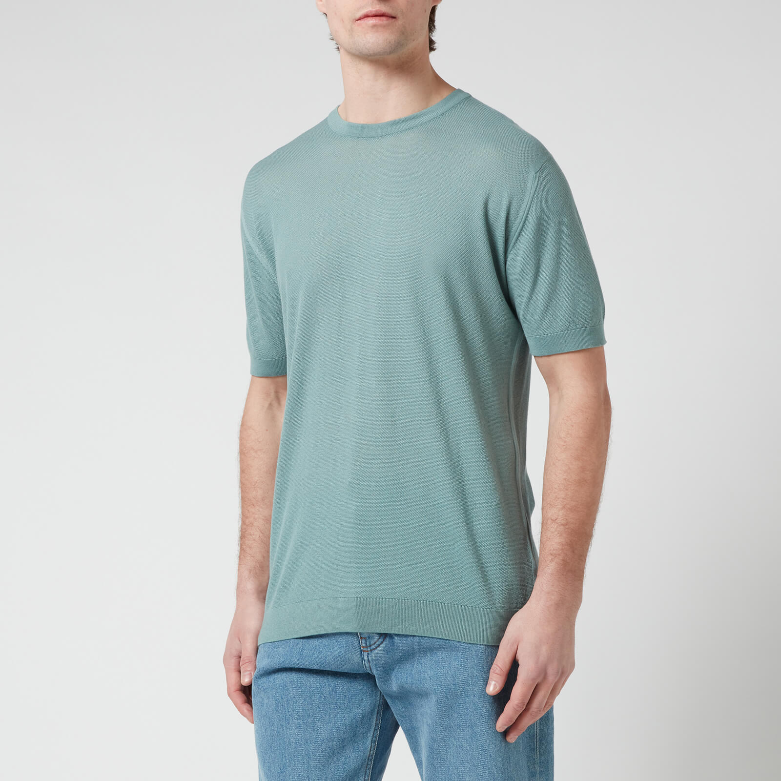 John Smedley Men's Park Pique T-Shirt - Haze Blue - S