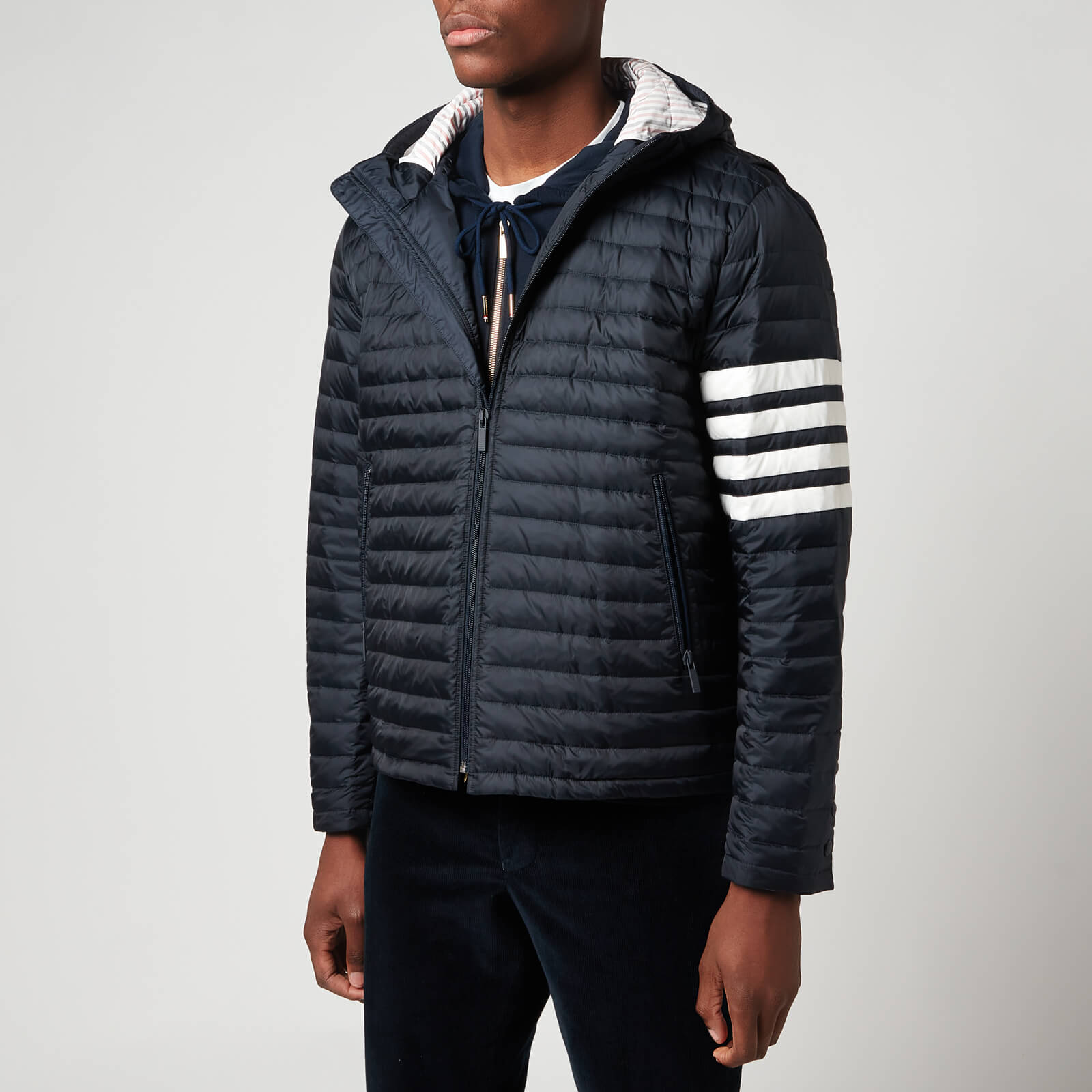Thom Browne Men's 4-Bar Downfill Quilted Jacket - Navy - 3/L
