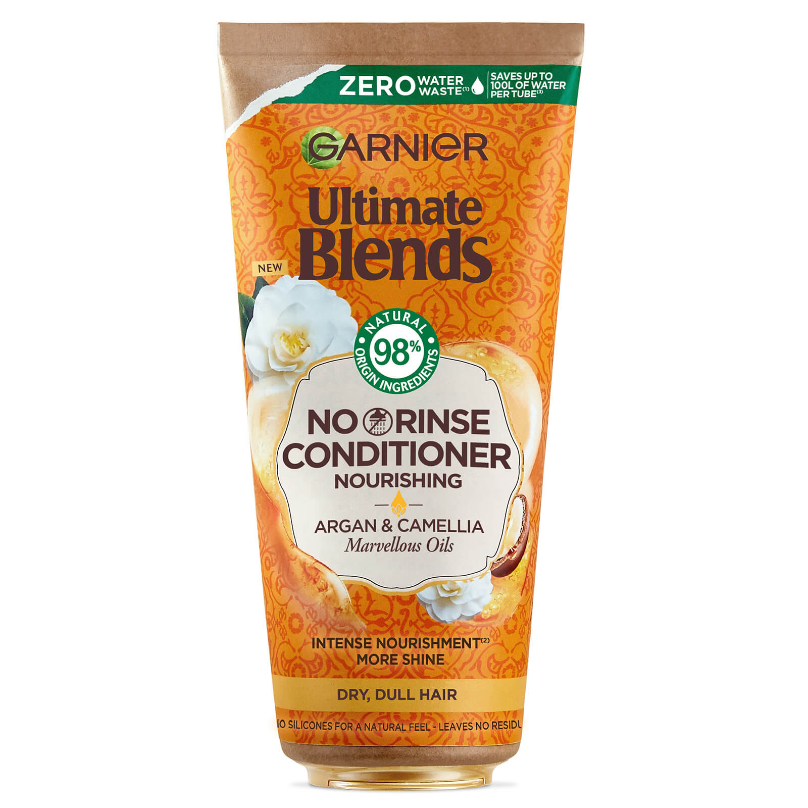 Garnier Ultimate Blends Marvellous Oils Nourishing No Rinse Leave-in Conditioner For Dry Dull Hair 200ml In Orange