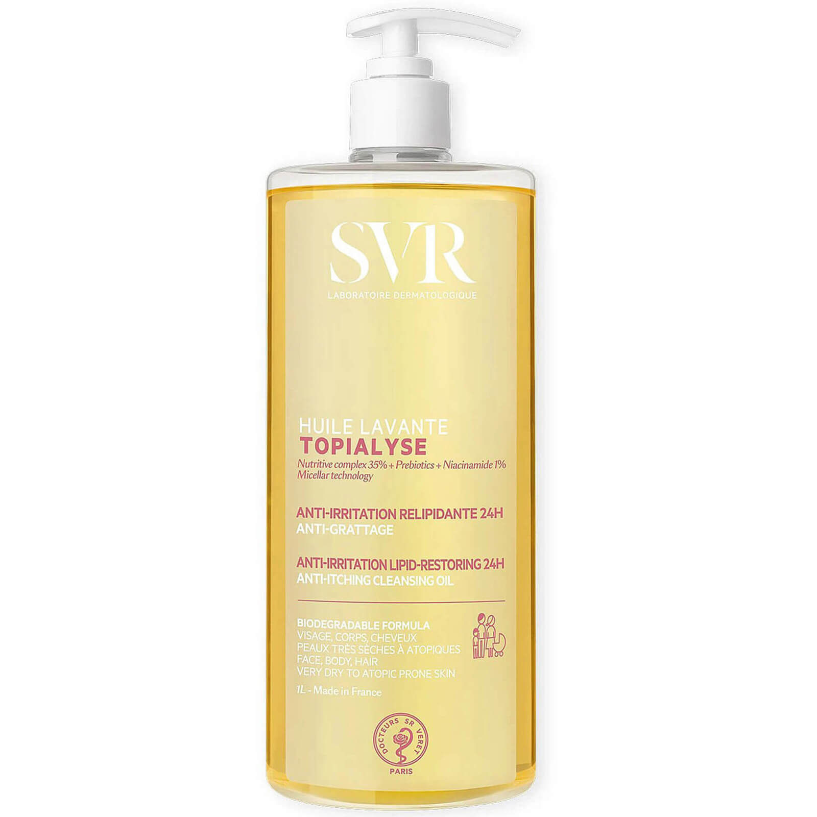 Photos - Cream / Lotion SVR Topialyse Face and Body Emulsifying Micellar Oil Wash 1000ml 1002037
