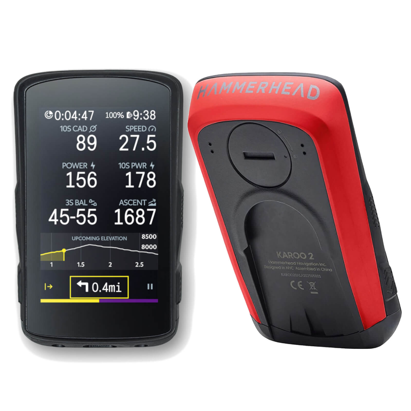Image of Hammerhead Karoo 2 GPS Cycling Computer with Custom Colour Kit - Red