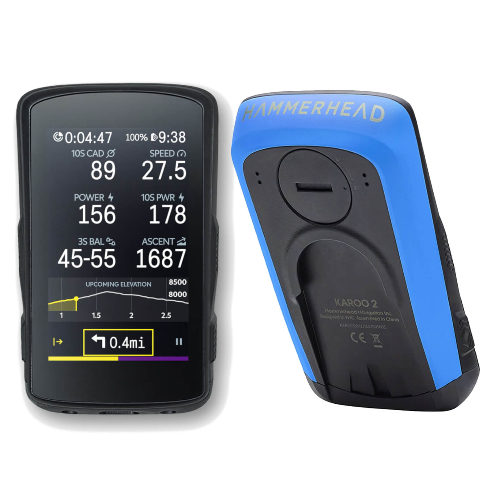 Image of Hammerhead Karoo 2 GPS Cycling Computer with Custom Colour Kit - Blue