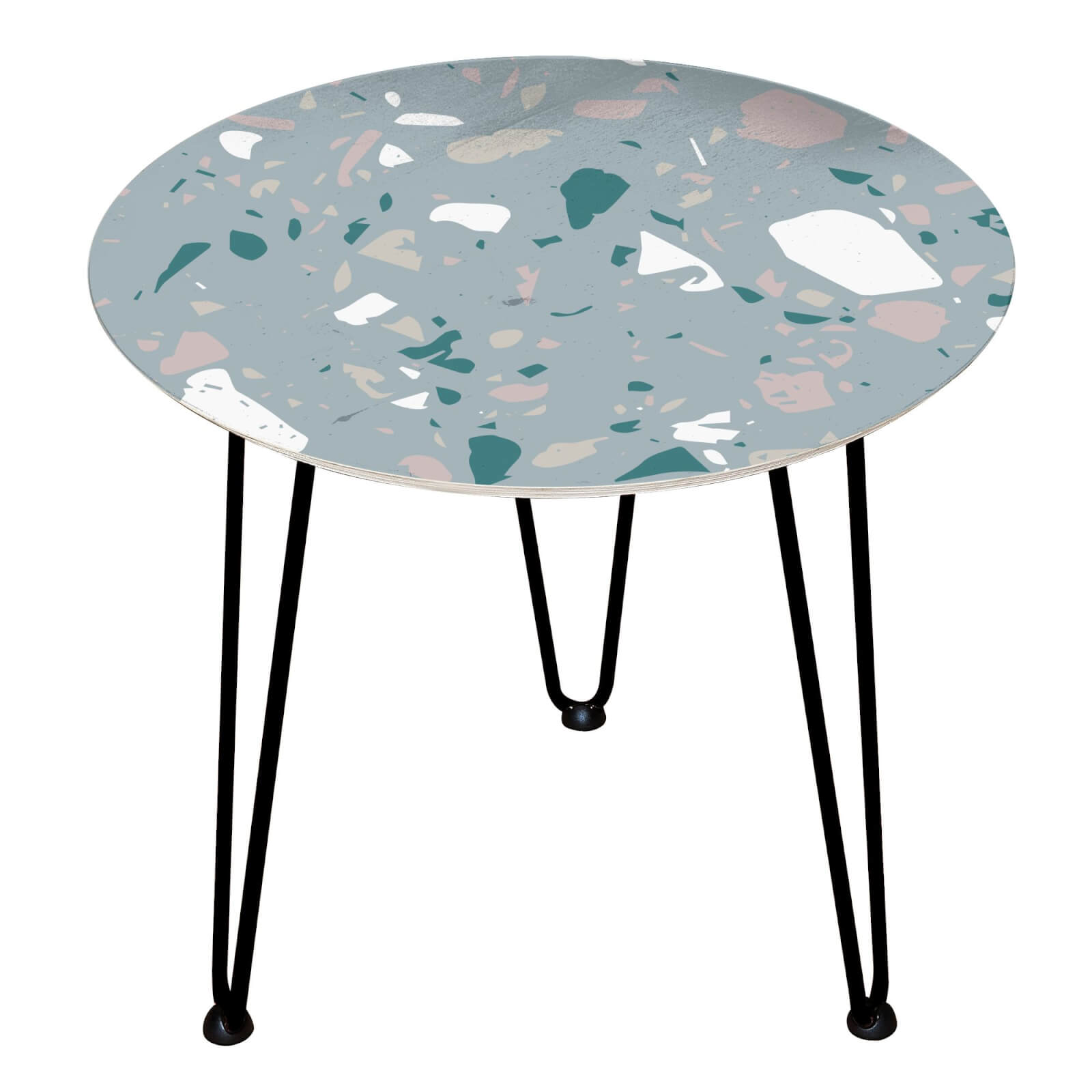 Decorsome - Pastel Terrazzo Wooden Side Table - Black